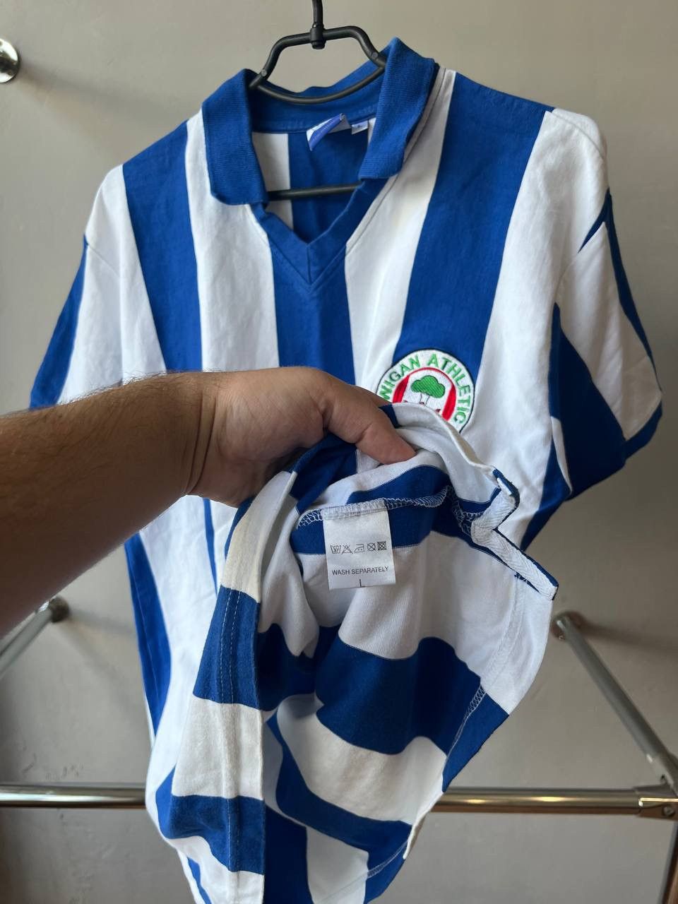 Other 1978 WIGAN ATHLETIC OFFICIALL REMAKE SOCCER FOOTBALL SHIRT Size US L / EU 52-54 / 3 - 8 Thumbnail