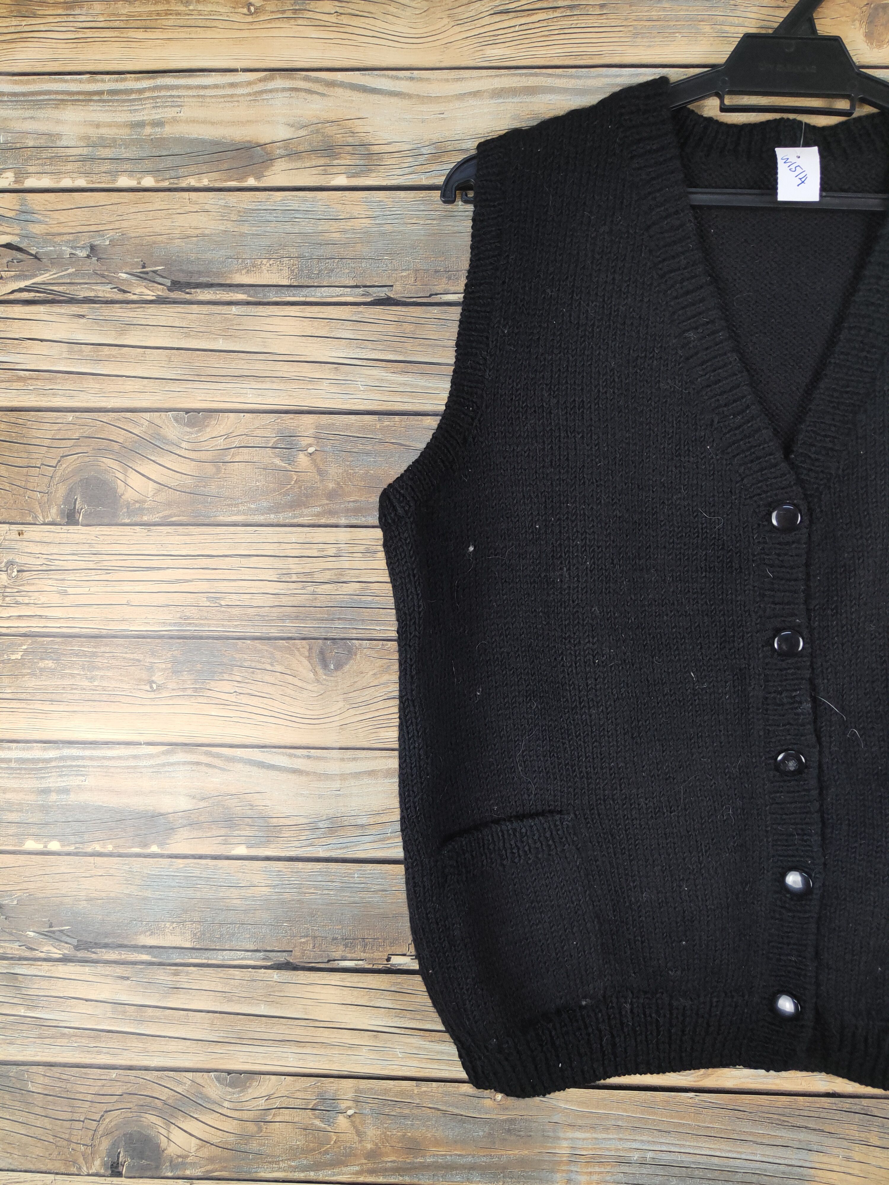 Homespun Knitwear × Japanese Brand × Vintage Japanese Brand Black Knitwear Vests #W1514 Size US L / EU 52-54 / 3 - 3 Thumbnail