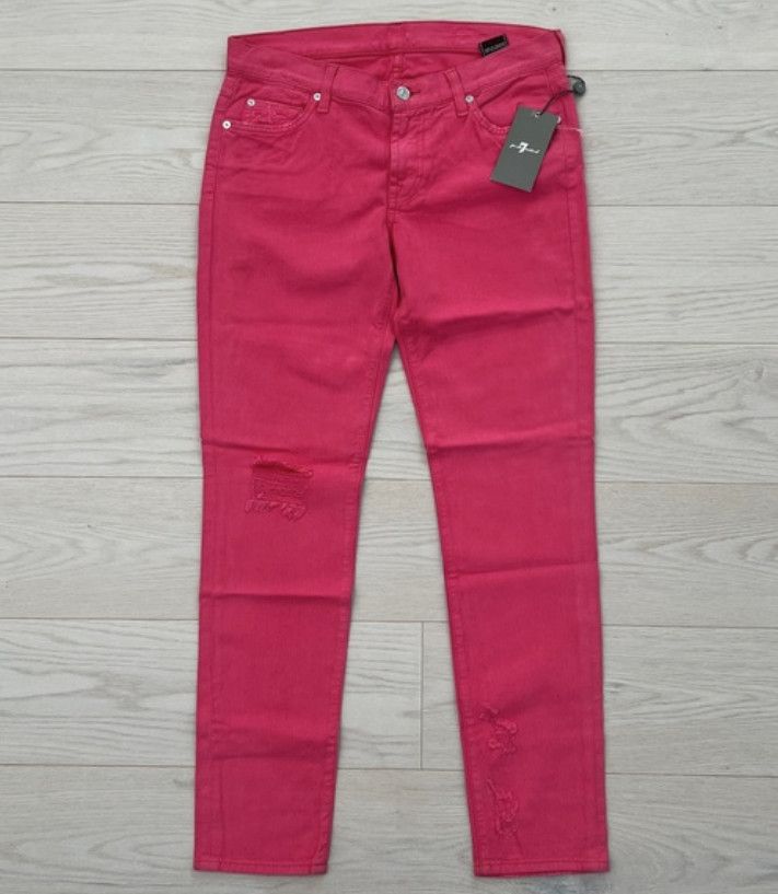 7 For All Mankind 7 For All Mankind THE SLIM Cigarette Jeans Peony Destroyed Size 25" / US 0 / IT 36 - 3 Thumbnail