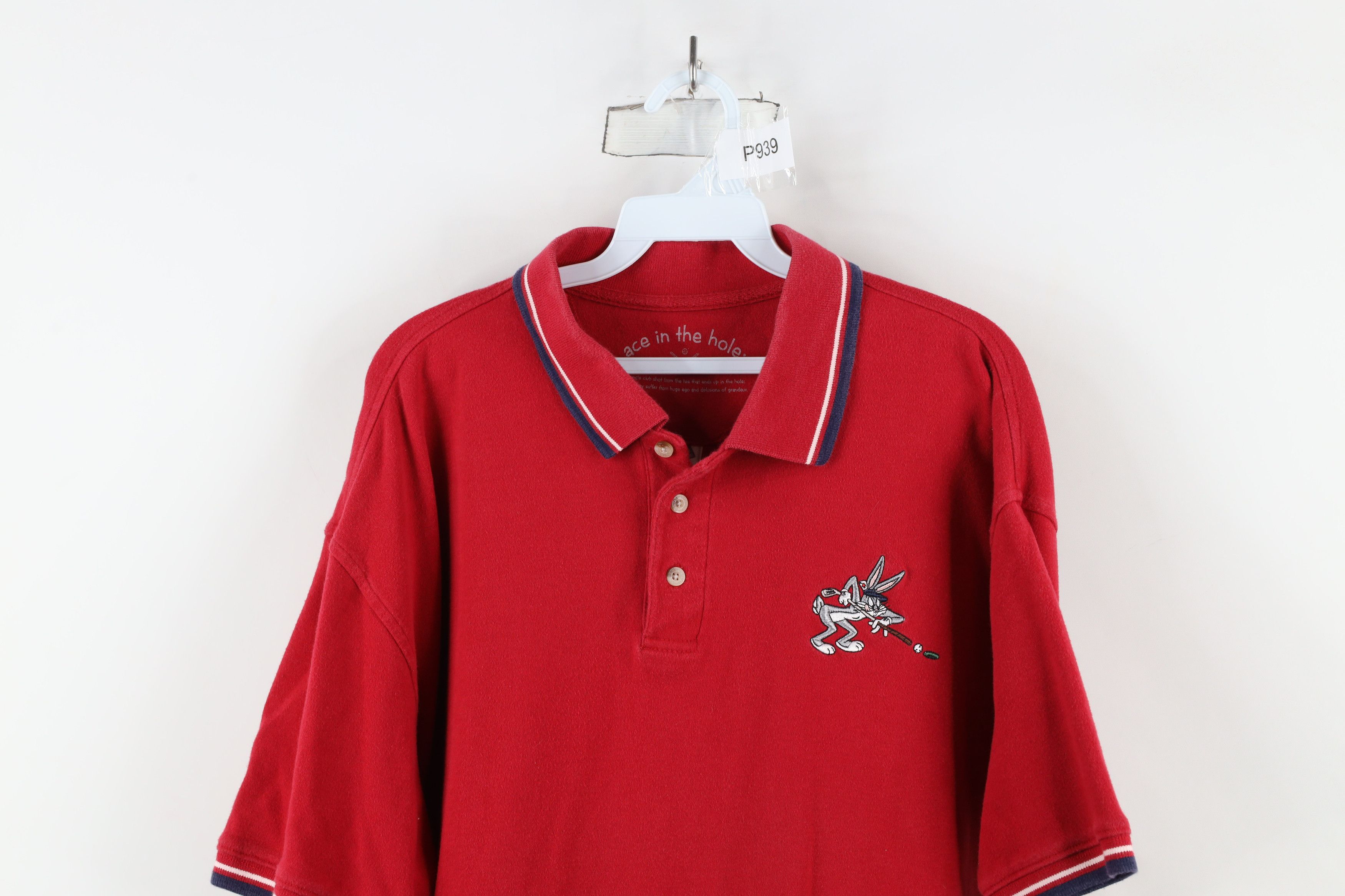 Vintage Vintage 90s Looney Tunes Bugs Bunny Golf Polo Shirt Red Size US L / EU 52-54 / 3 - 2 Thumbnail