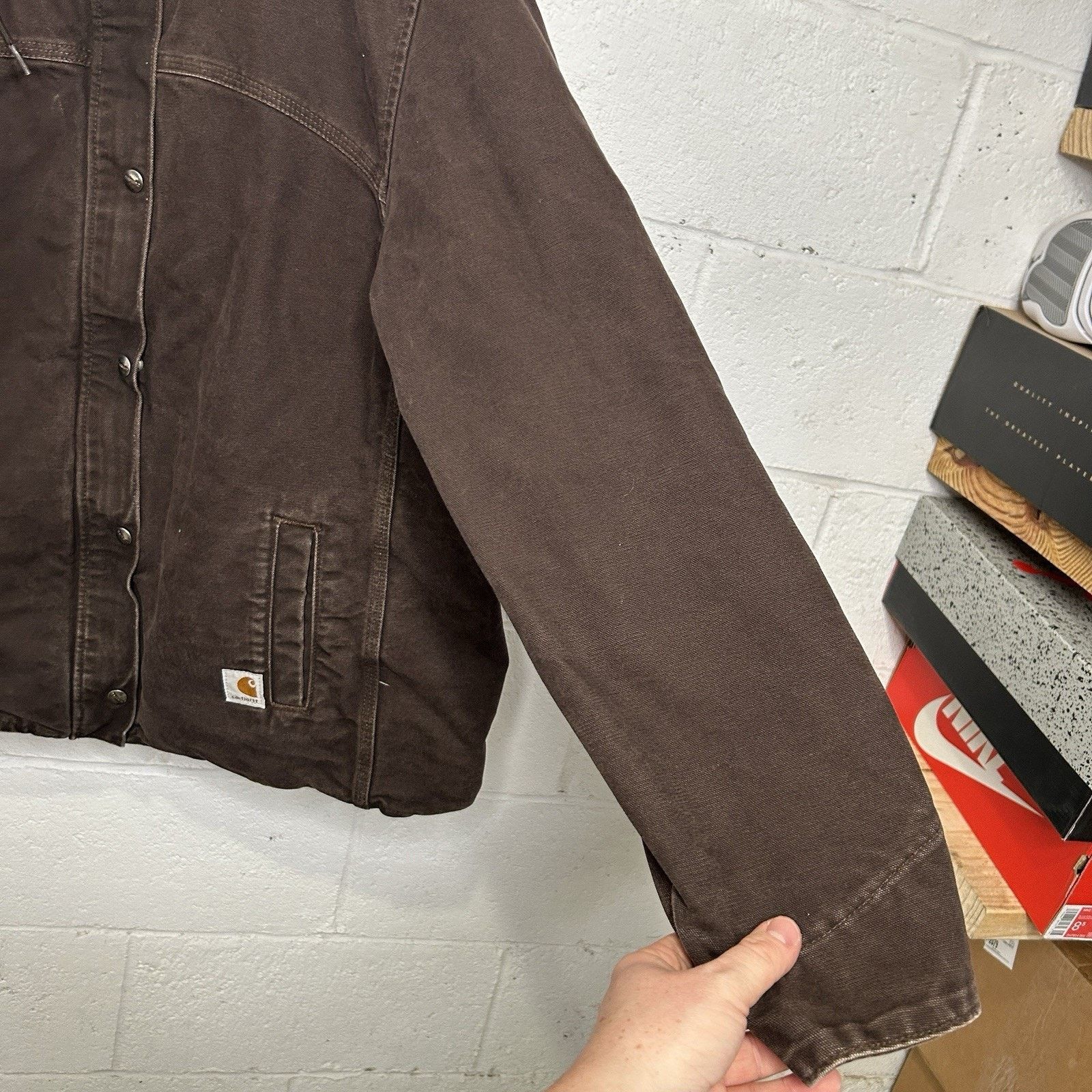 Carhartt Carhartt Sandstone Sherpa-Lined Berkley Jacket “Dark Brown” Size XL / US 12-14 / IT 48-50 - 8 Thumbnail