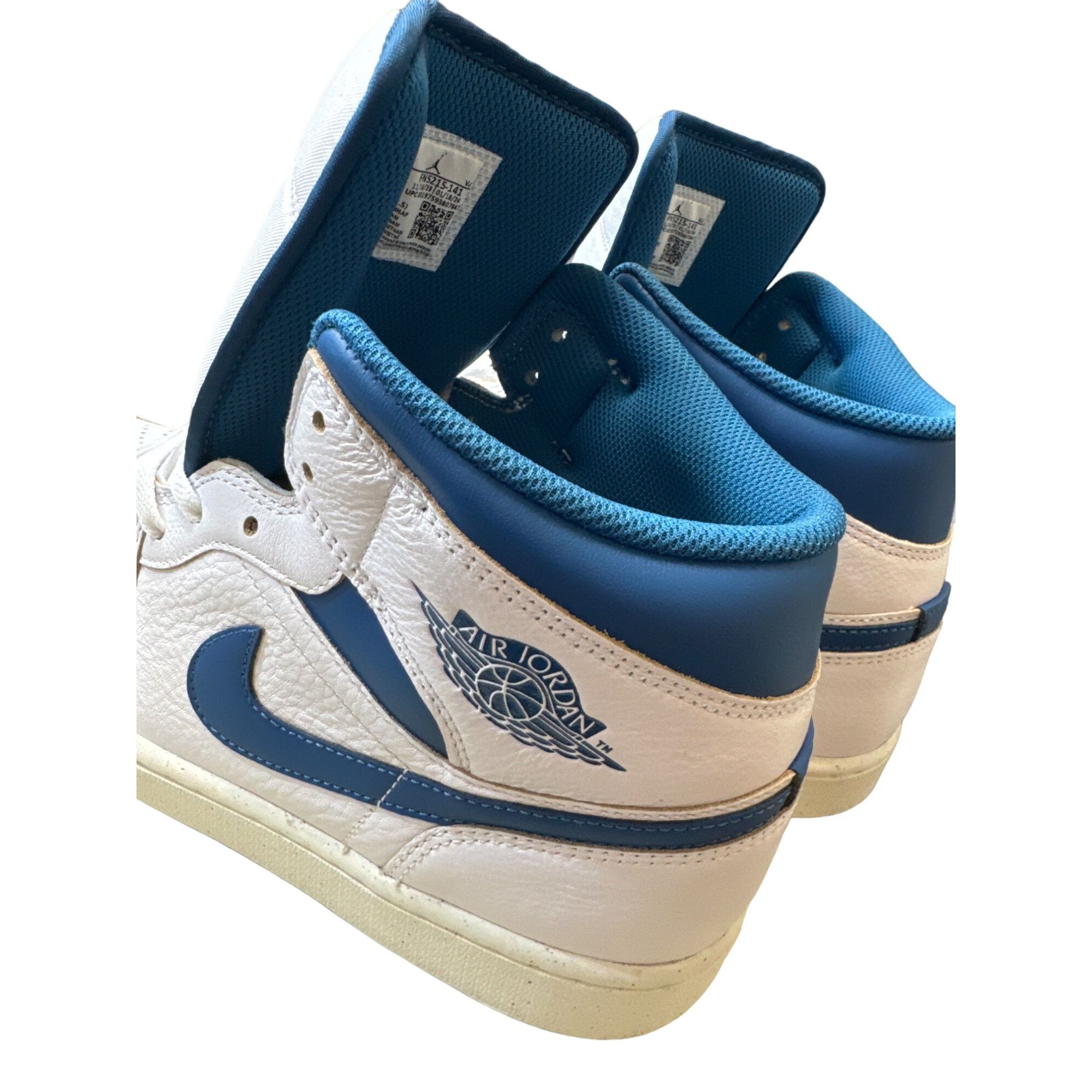 Nike Nike Air Jordan men’s white and blue high top leather basket Size US 12 / EU 45 - 4 Thumbnail
