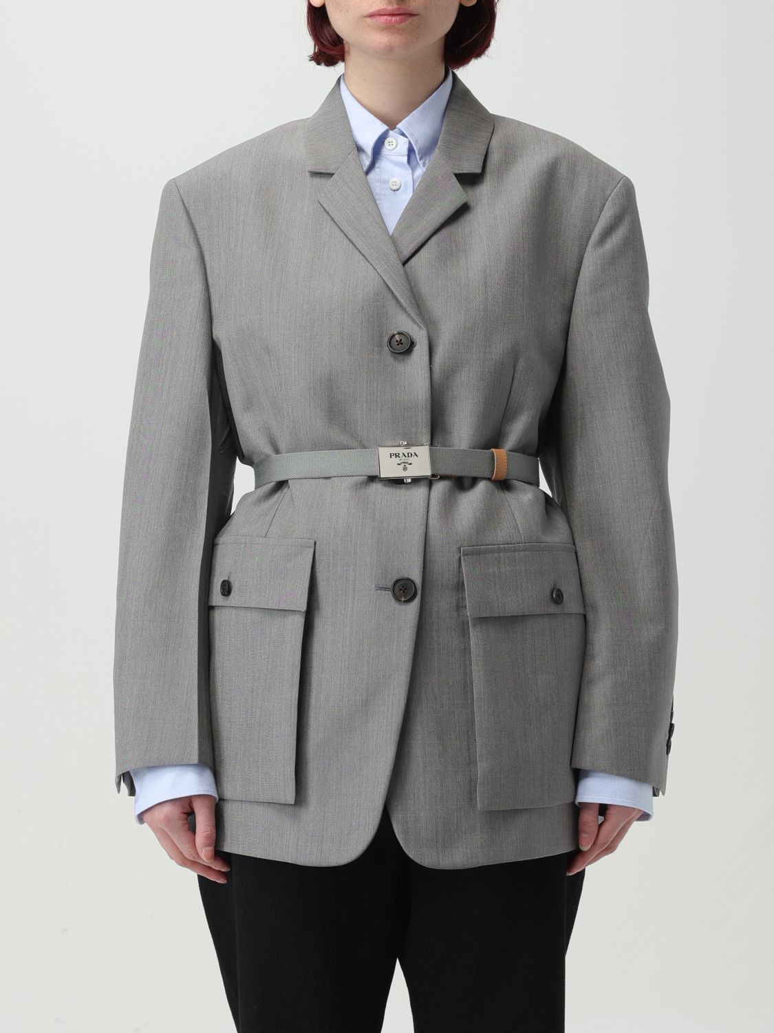 image of Prada Blazer Woman Grey, Women's (Size Small)