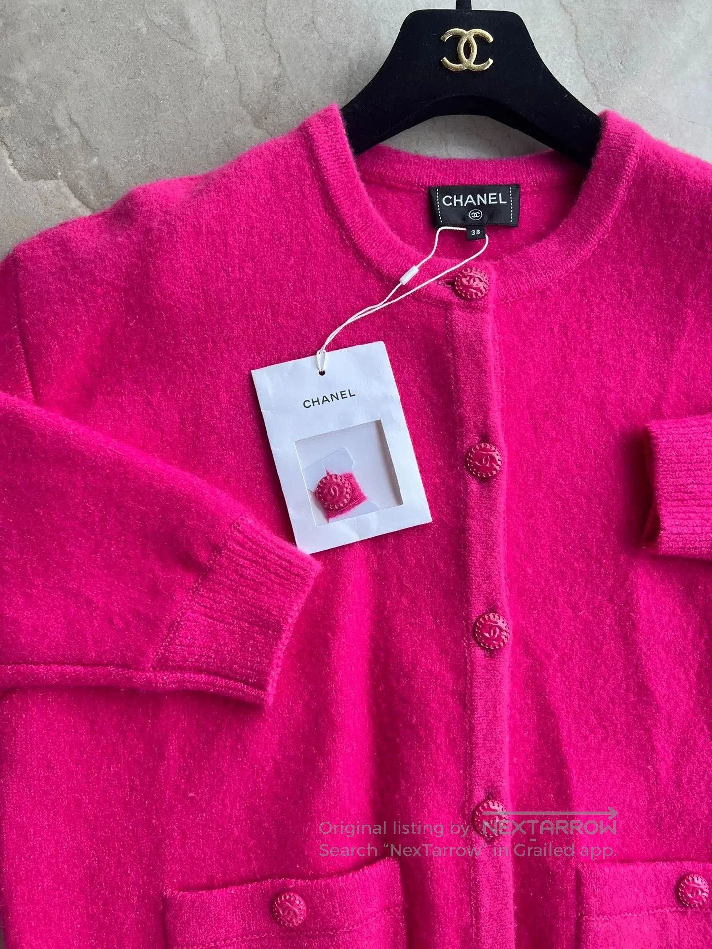 Chanel Chanel Pink Cashmere Knit Cardigan. Size US M / EU 48-50 / 2 - 2 Thumbnail