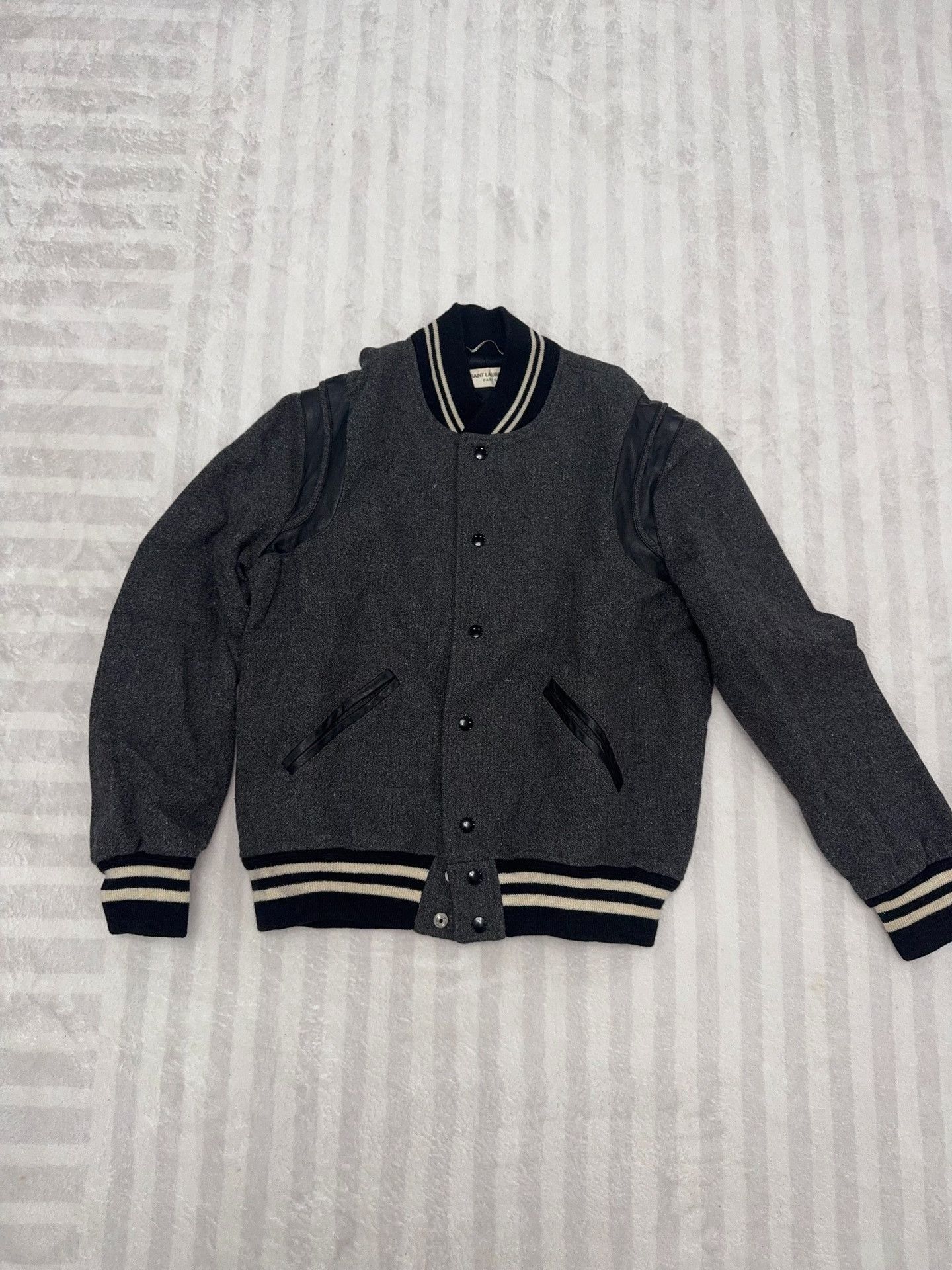 Saint Laurent Paris Saint Laurent Gray Baseball Jacket Size US M / EU 48-50 / 2 - 1 Thumbnail