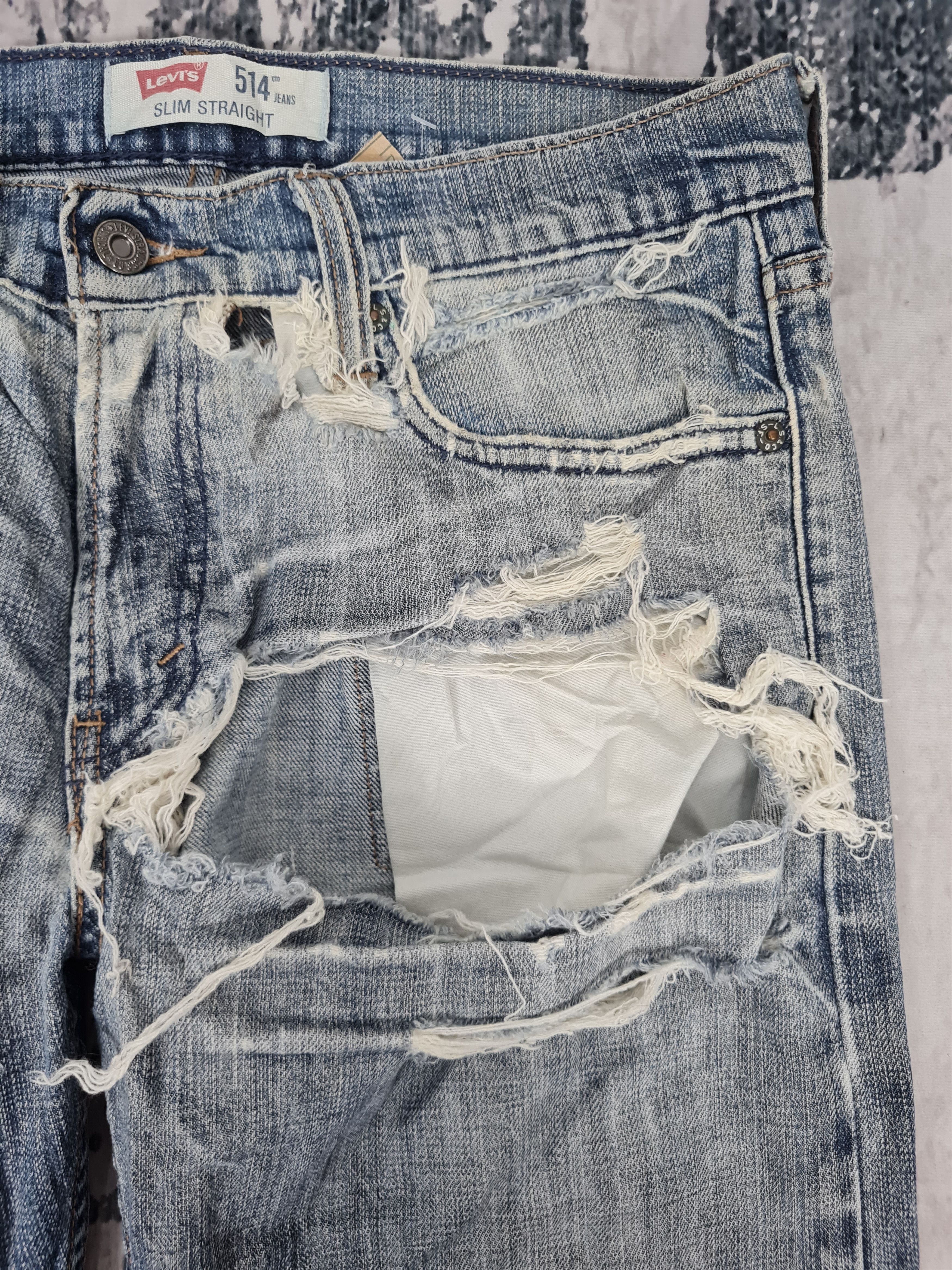 Levi's Vtg LEVIS 514 Distressed Ripped Slim Jeans L0365 Size 33X34 Size US 33 - 5 Thumbnail