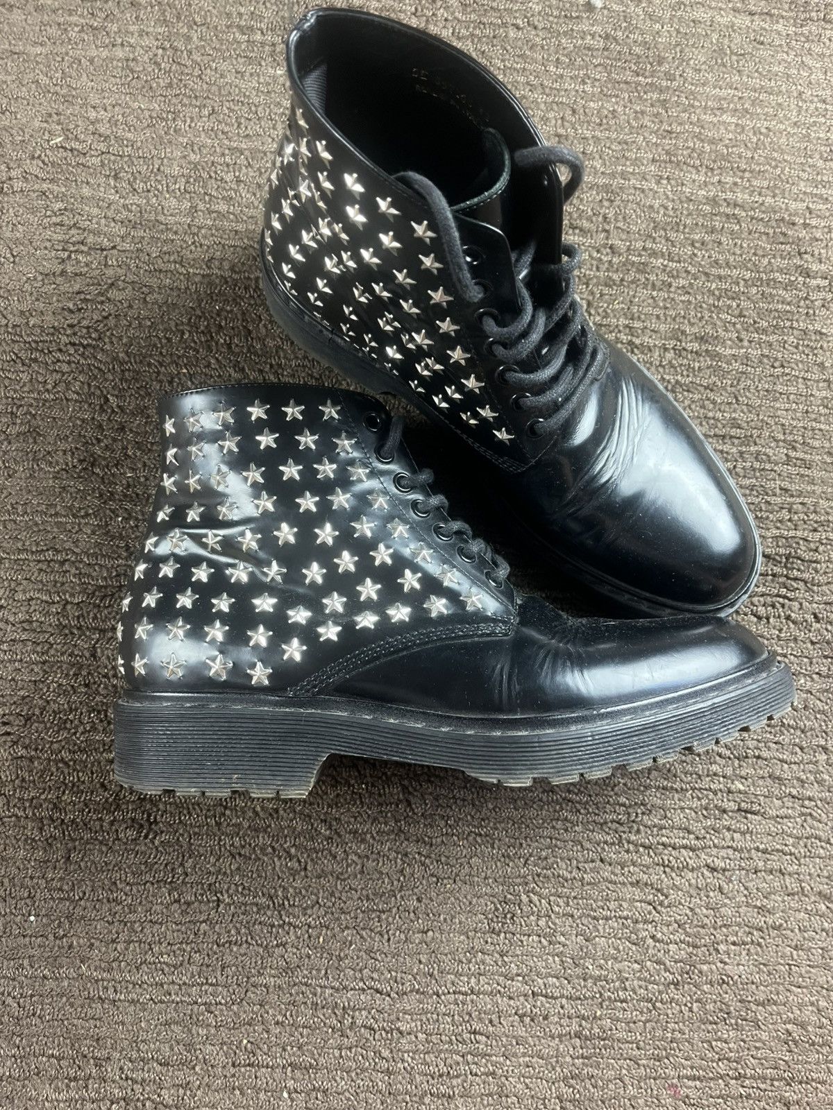 Hedi Slimane Saint laurent AW15 star stud derby boots Size US 9 / EU 42 - 2 Thumbnail