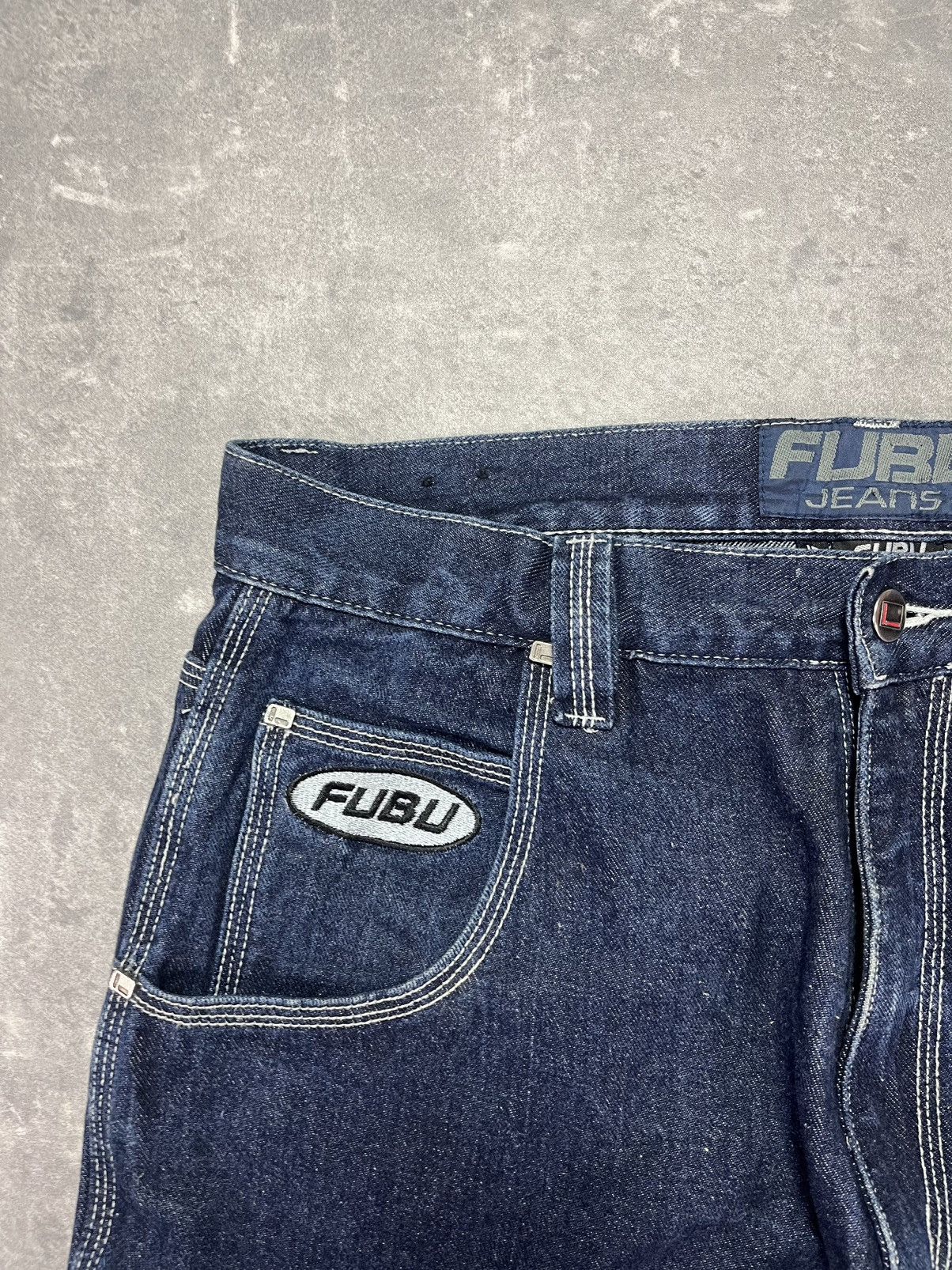 Fubu 90s/00s Fubu Vintage Big Logo Baggy Carpenter Denim Jeans 34 Size US 34 / EU 50 - 7 Thumbnail