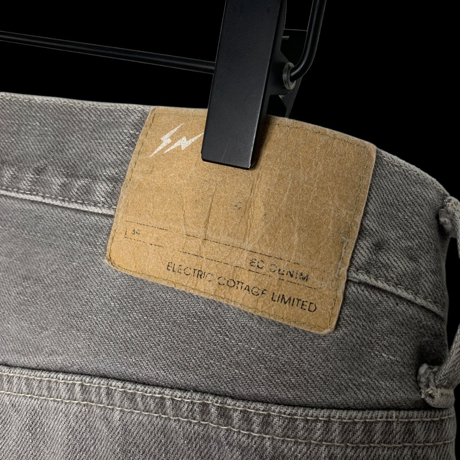 Electric Cottage Washed Selvedge Denim Jeans (Gray) Size US 34 / EU 50 - 7 Thumbnail