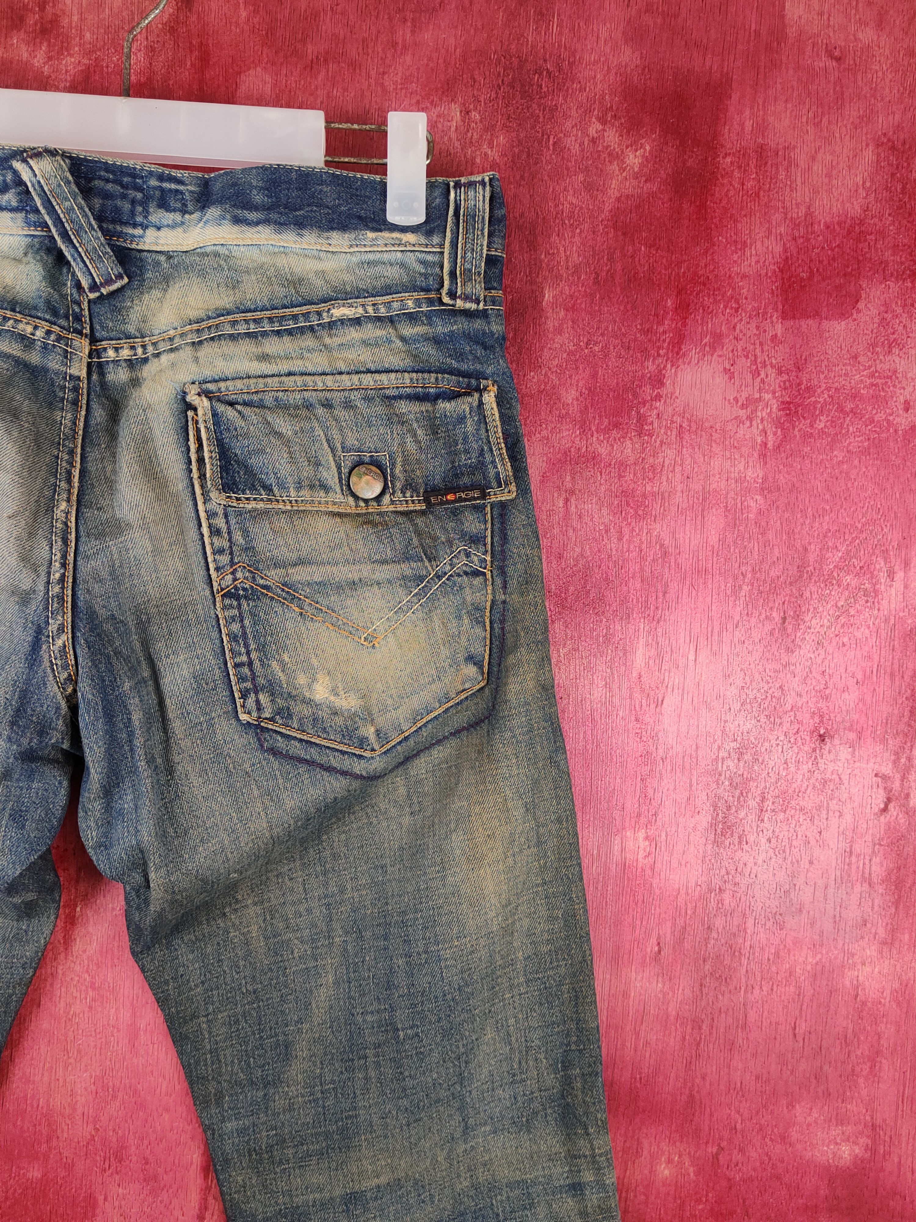 Energie D Energie Dark Blue Distressed faded jeans Denim #S1540 Size US 29 - 12 Thumbnail