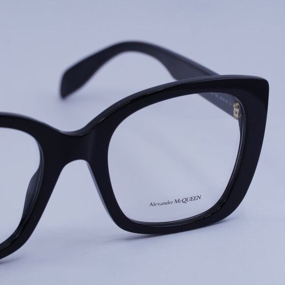 Alexander McQueen Alexander McQueen AM0351O 002 Eyeglasses Black 52mm Square Size ONE SIZE - 5 Thumbnail
