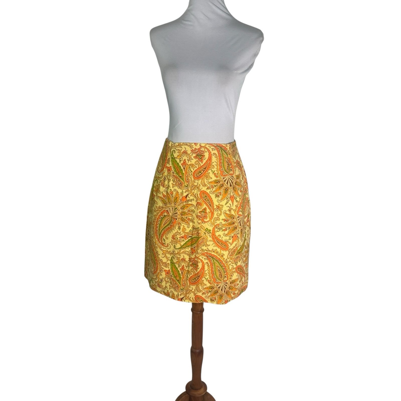 Vintage Vintage 60s Linen Skirt High Waist Mod Mini Skirt XS/S Size 26" / US 2 / IT 38 - 6 Thumbnail