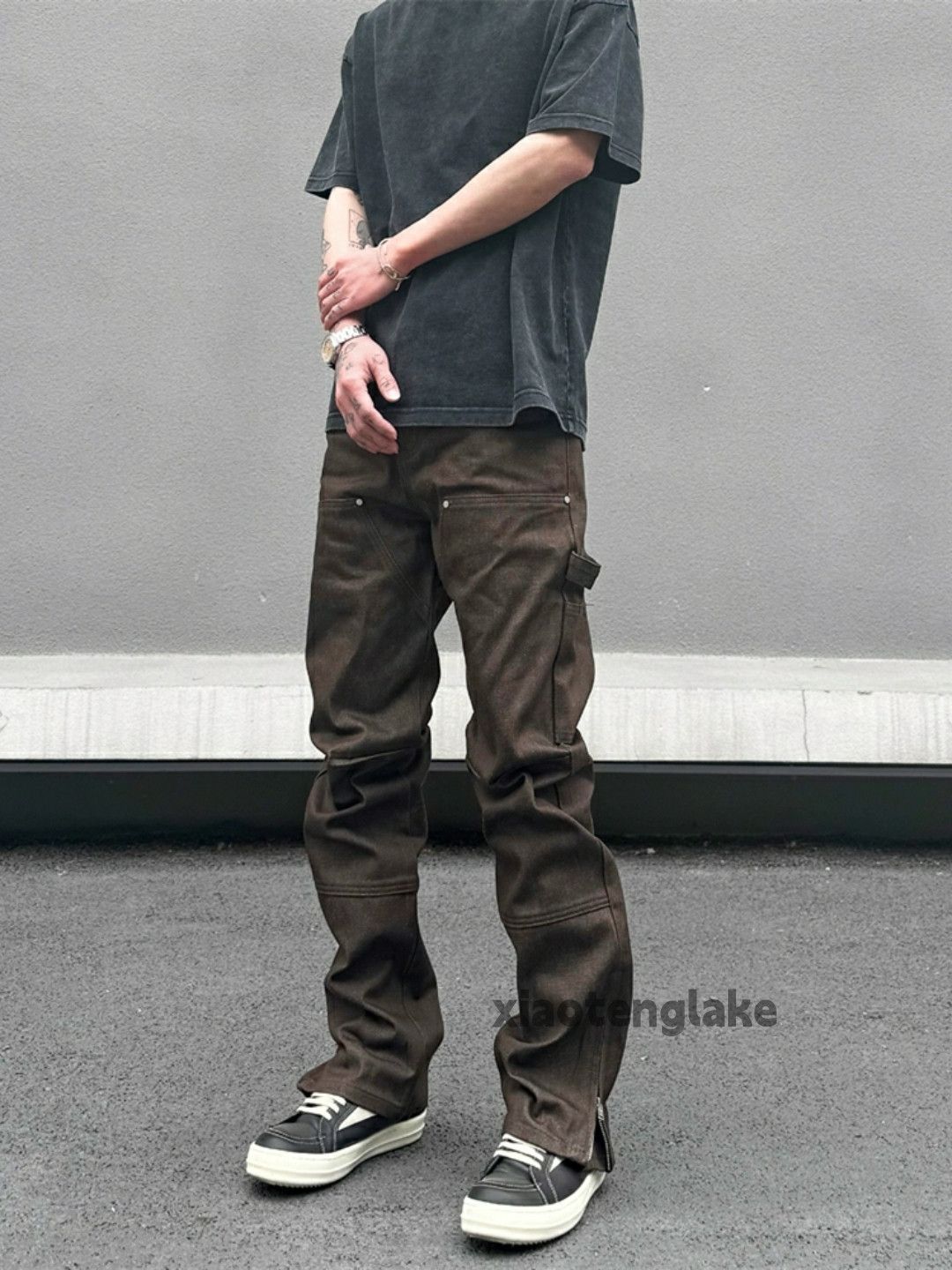 utility skate hiphop carpenter zipper bootcut jeans