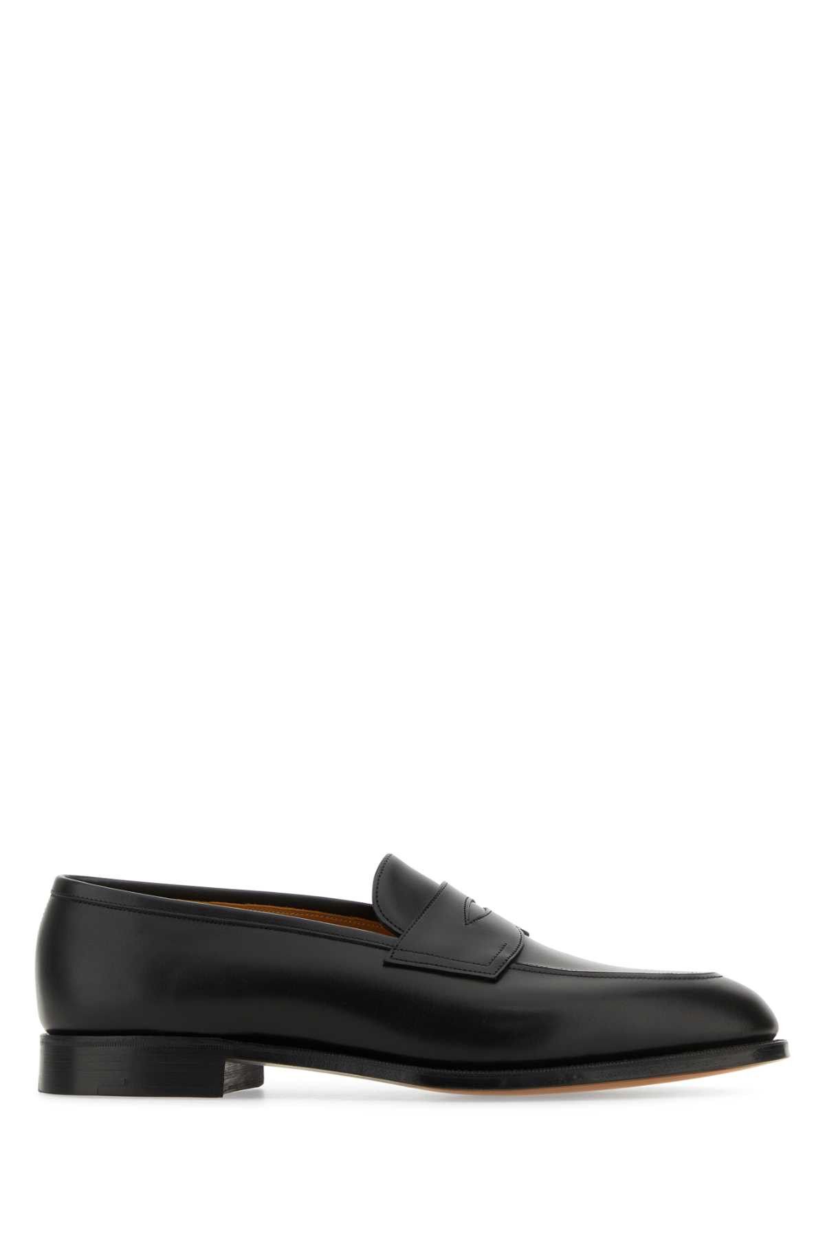 image of Edward Green Black Leather Piccadilly Loafers, Men's (Size 8.5)