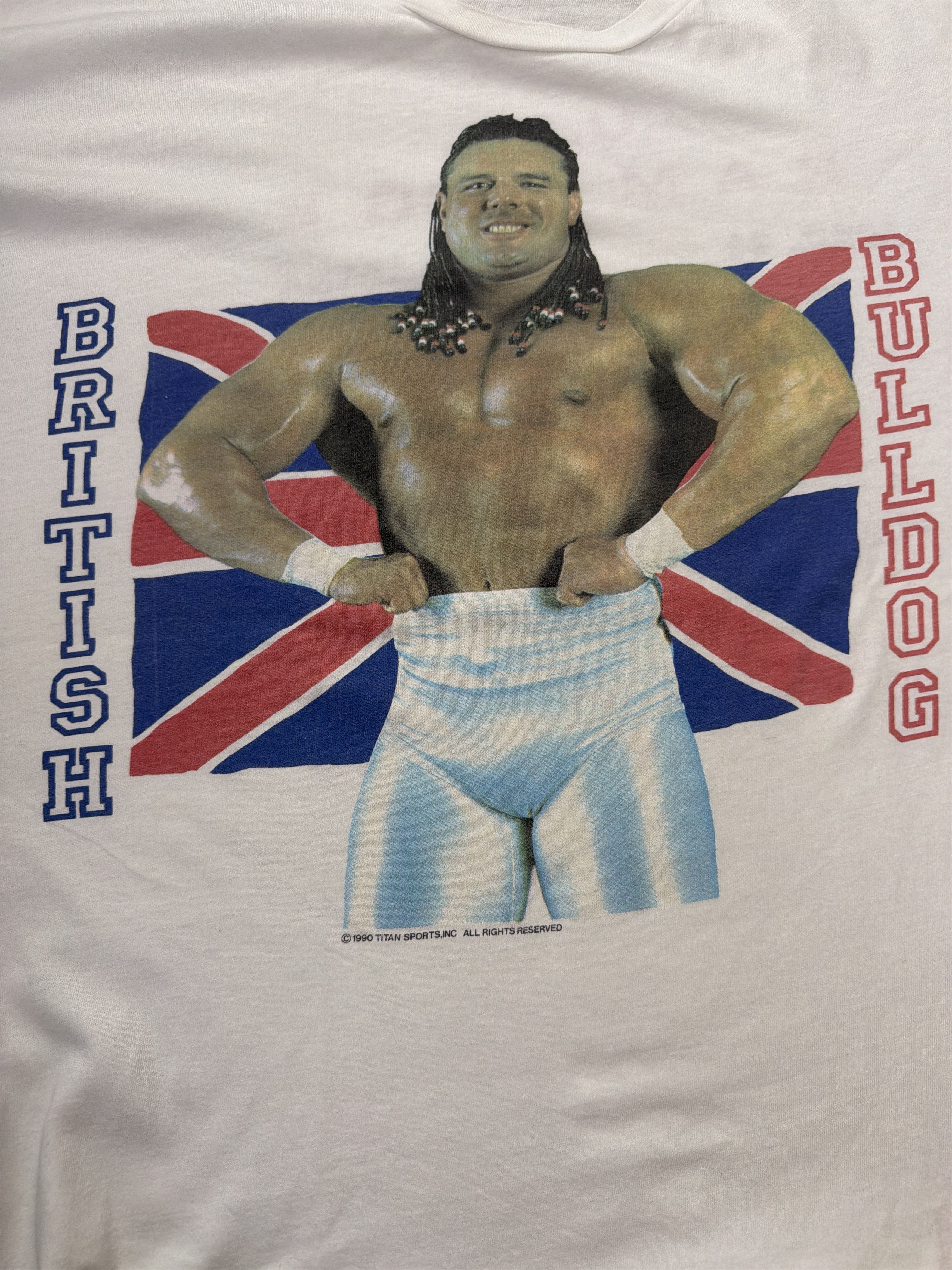 Other Vintage WWF British Bulldog 90s Titan Rare Wrestling Grail Size US XL / EU 56 / 4 - 4 Thumbnail