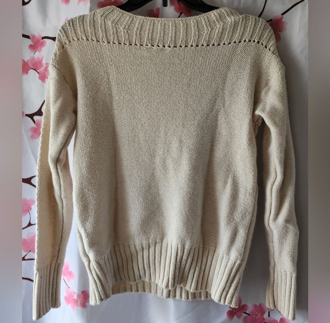 Gap GAP Off White Ivory Cream Boat Neck Sweater Size XS Size XS / US 0-2 / IT 36-38 - 2 Thumbnail