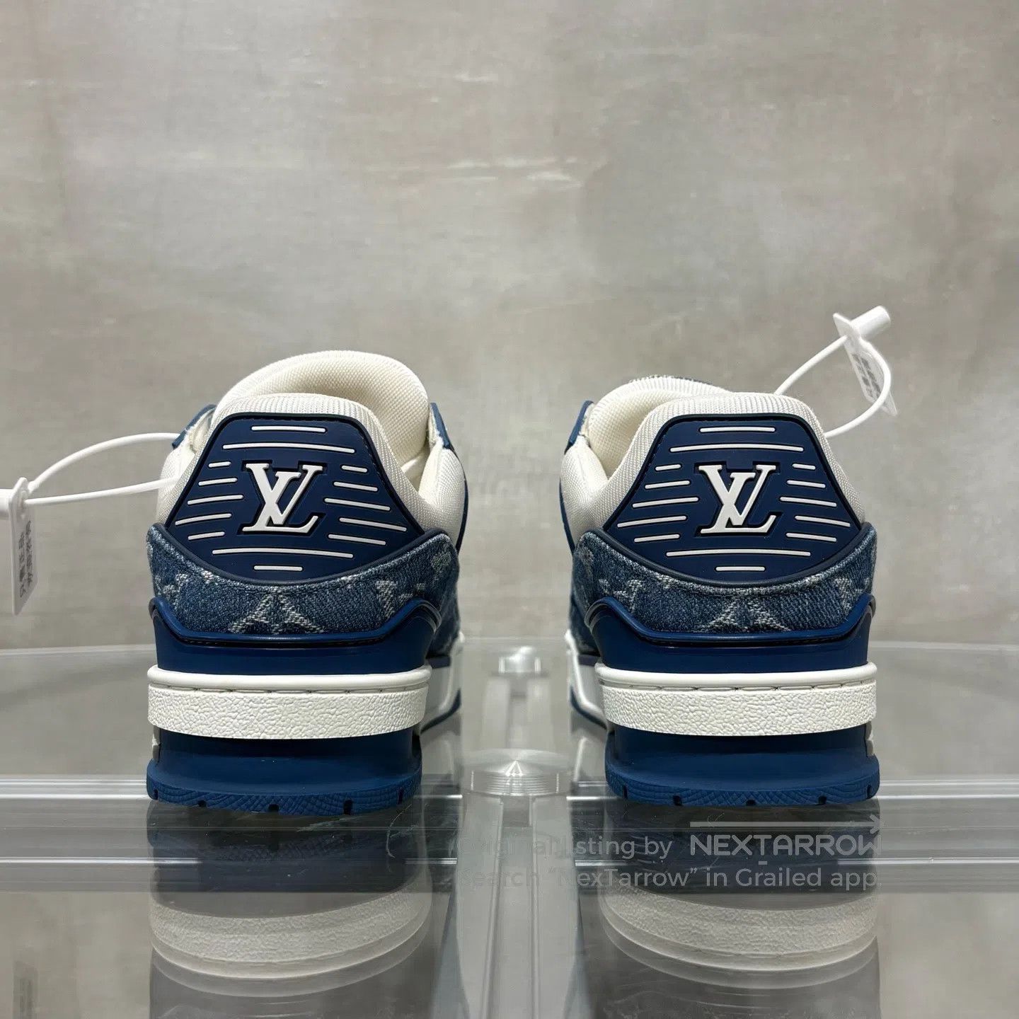Louis Vuitton Louis Vuitton Trainer Blue and White Jeans shoes Size US 6 / IT 36 - 6 Thumbnail