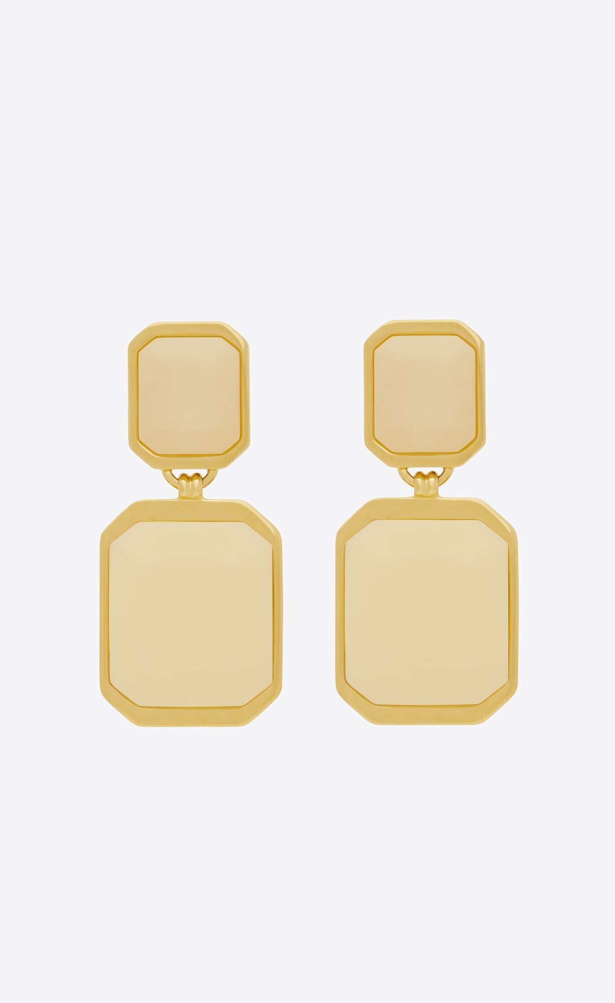 Saint Laurent Paris o1smrcs1224 Size: OS / Octagon Earrings Metal Resin Gold Size ONE SIZE - 1 Thumbnail