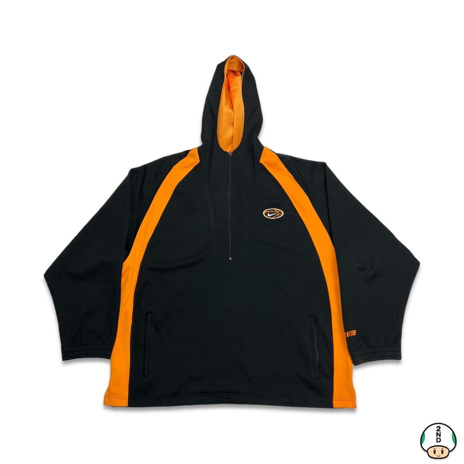 Nike × Vintage Vintage Nike Hoodie 1/2 Zip Athletic Basketball 90s Pullover Size US L / EU 52-54 / 3 - 1 Thumbnail