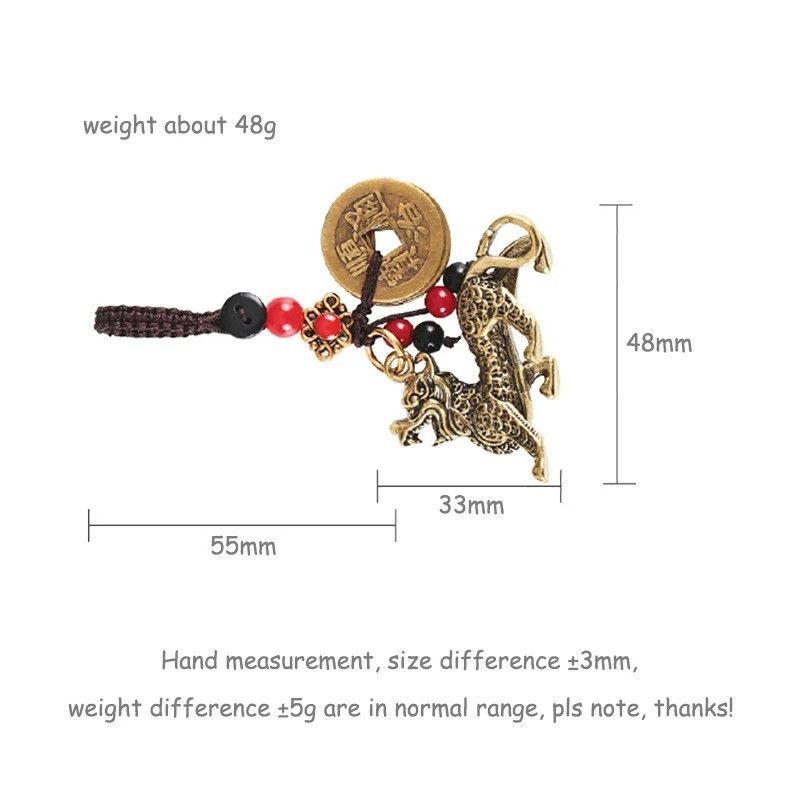 Other Lucky Animal Beast Qilin Keyring Car Keychain Brass Charms Size ONE SIZE - 3 Thumbnail