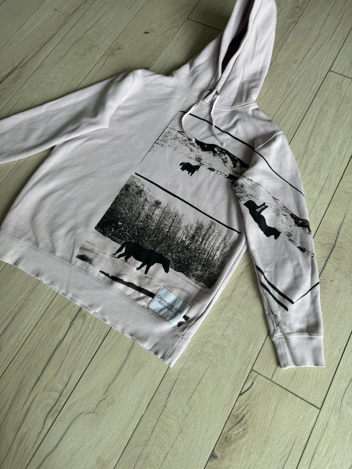 Calvin Klein 205W39NYC Calvin Klein X Andy Warhol Horseprint Baby Pink Hoodie Size US M / EU 48-50 / 2 - 2 Thumbnail