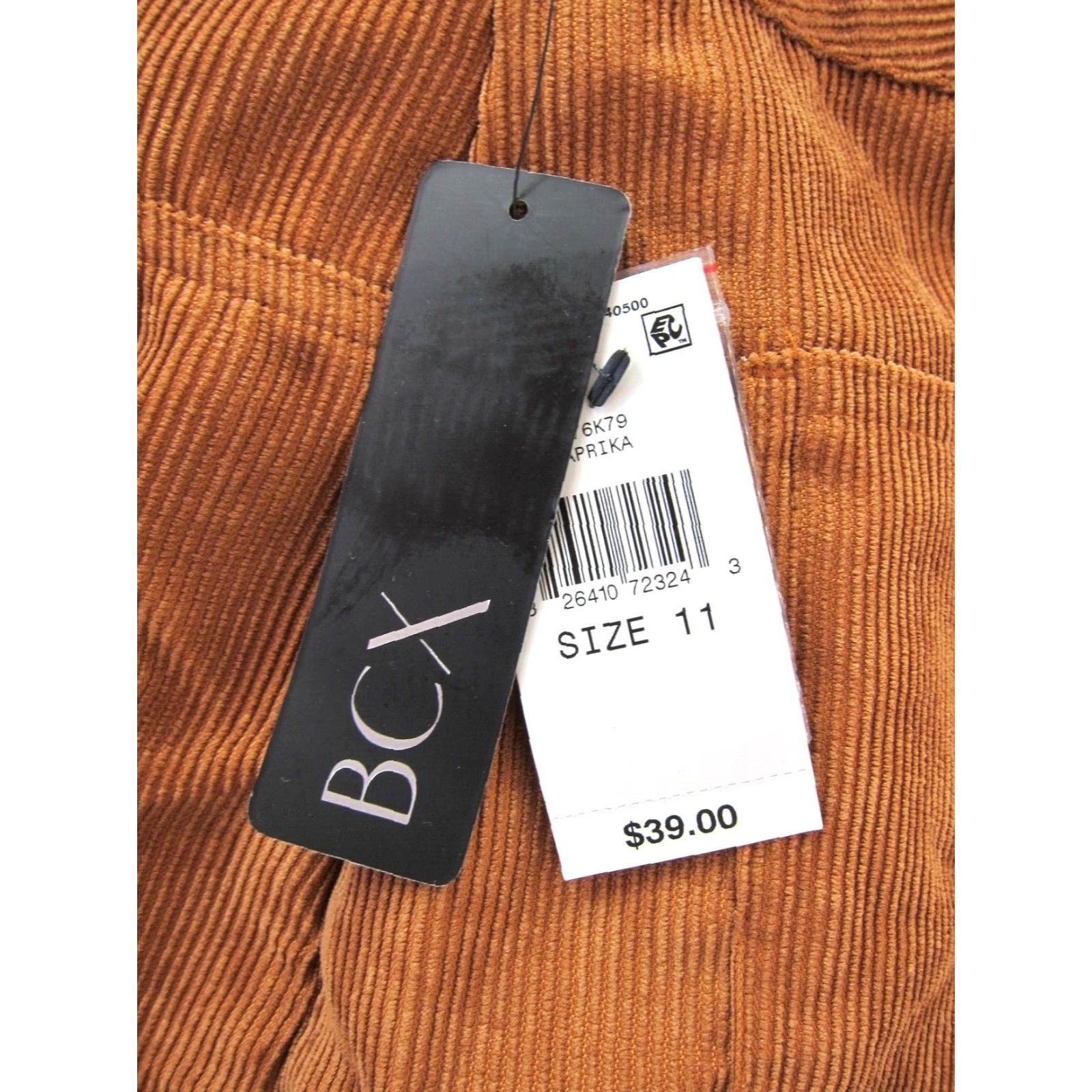 Vintage NWT BCX Paprika Brown Corduroy Button Down Back Pocket Mini Skirt Women L JR 11 Size 32" / US 10 / IT 46 - 3 Thumbnail