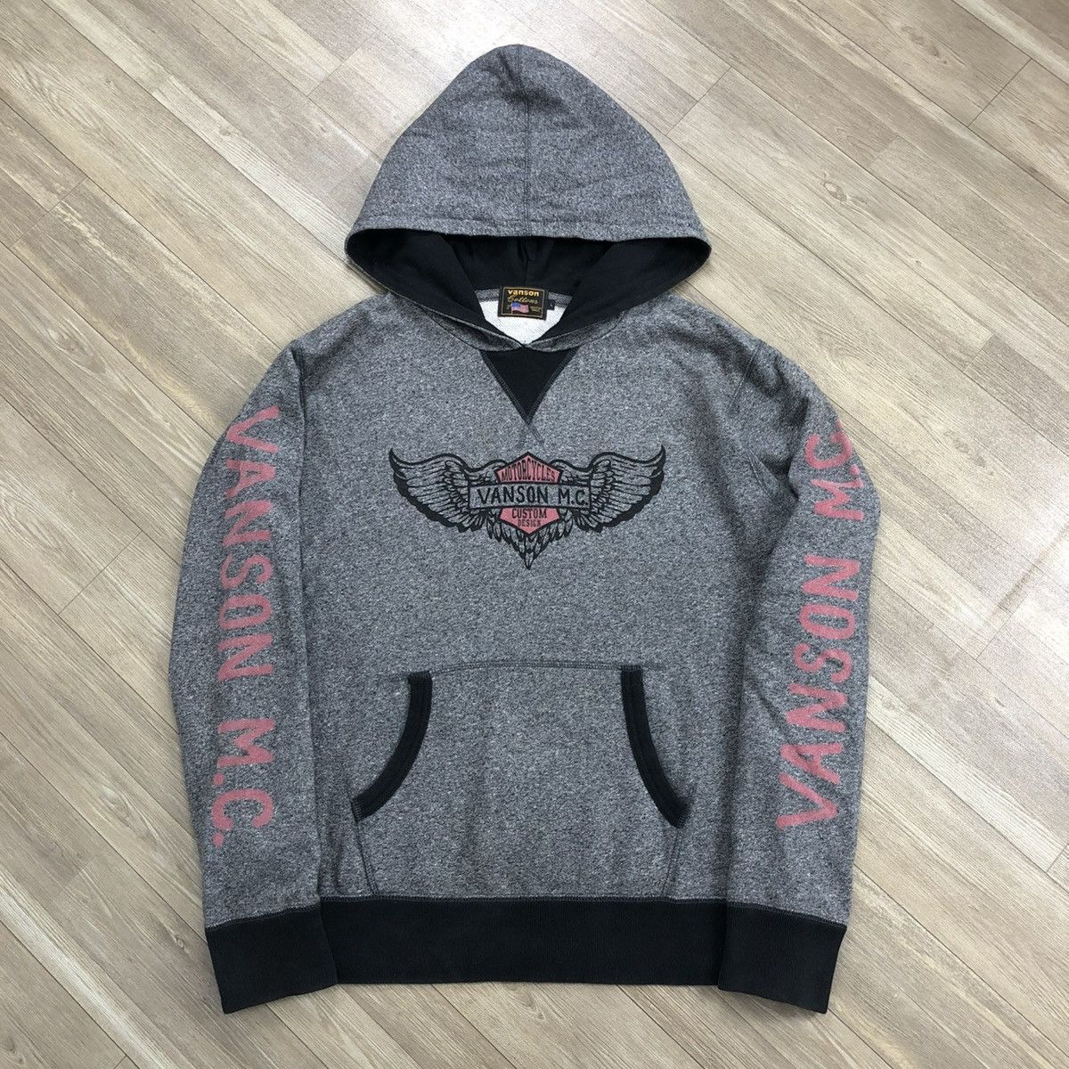 Vanson Leathers 2000s Vanson Leather Spellout Motorcycle Pullover Hoodie Size US L / EU 52-54 / 3 - 2 Thumbnail