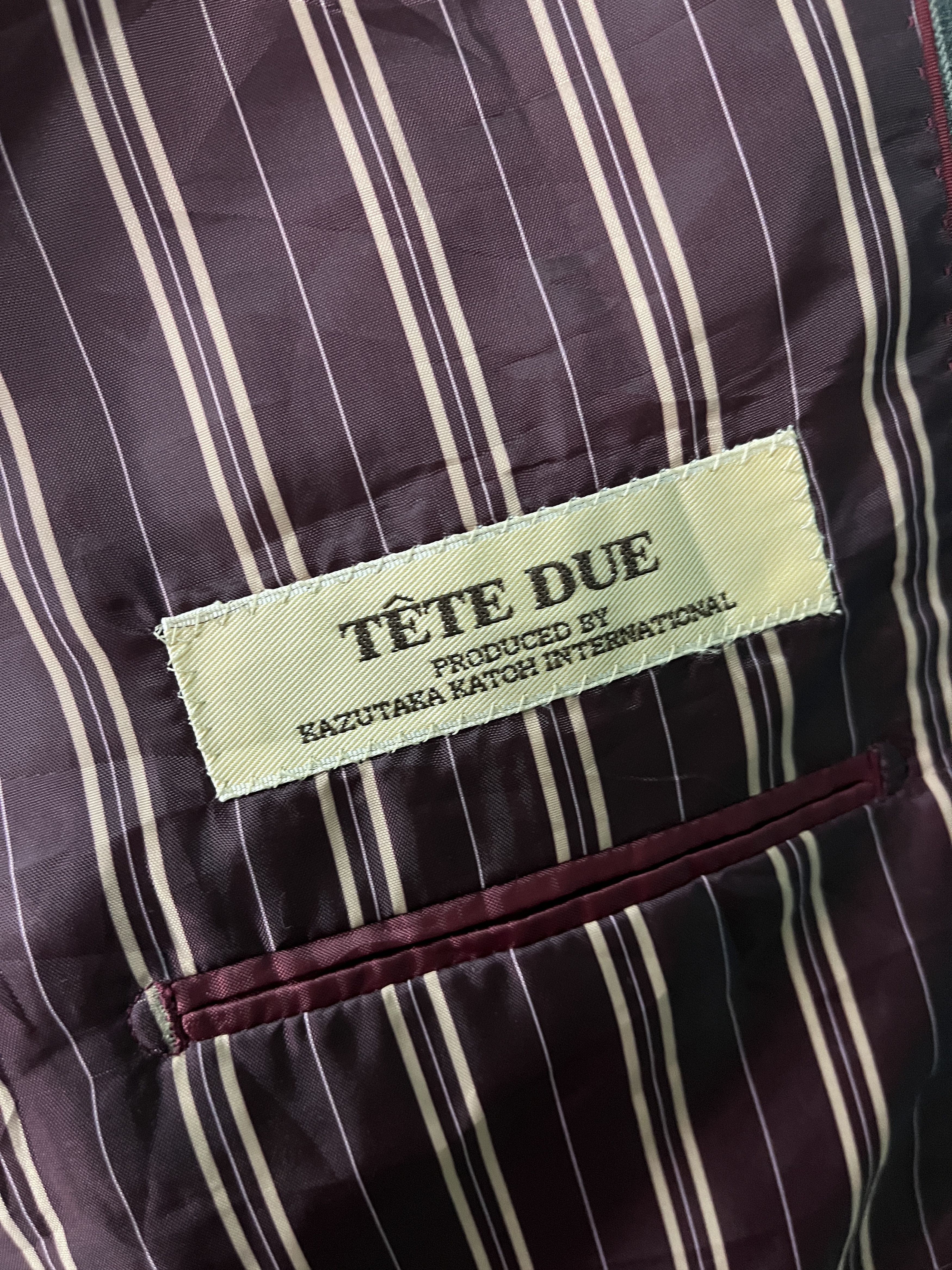 Tete Homme Tete Due by Kazutaka Katoh Stripes Blazer Japanese Designer Size 44R - 8 Thumbnail