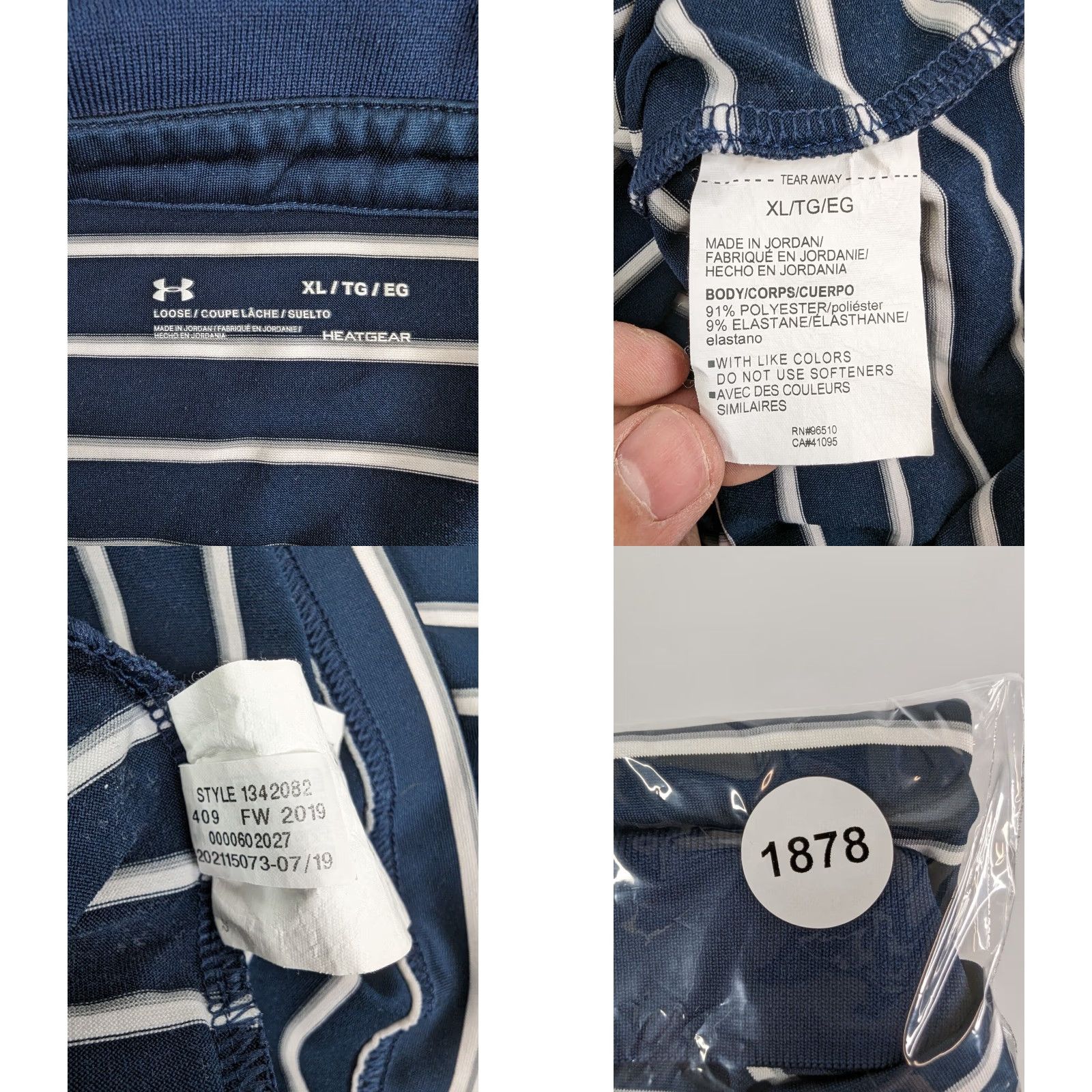 Under Armour Under Armour Heatgear Striped Golf Polo Performance Shirt XL Blue White 1342082 Size US XL / EU 56 / 4 - 8 Thumbnail