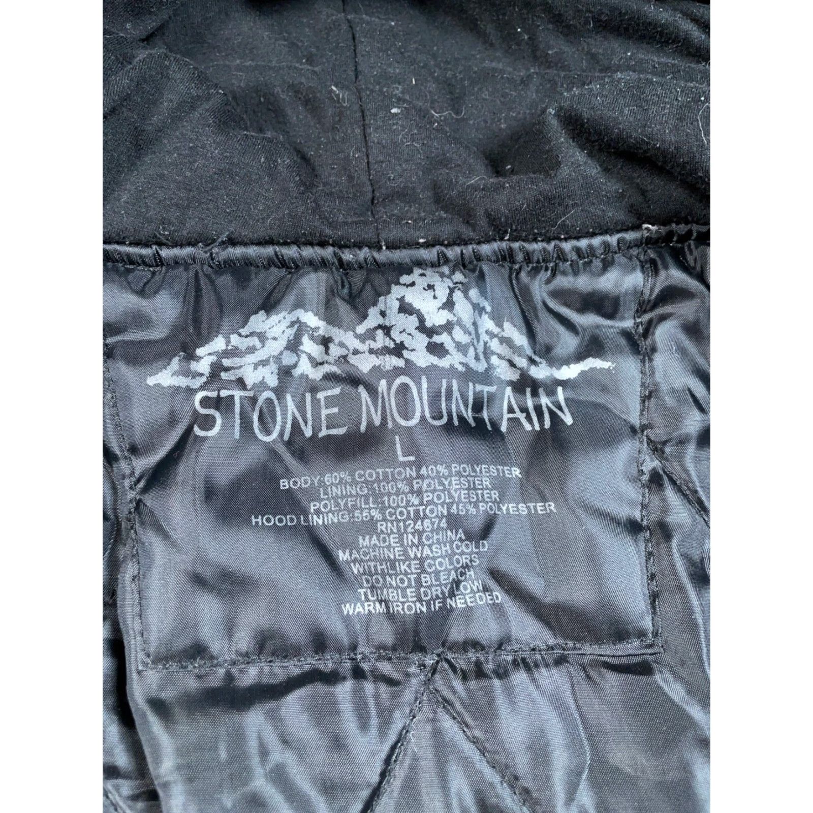 Vintage Stone Mountain Workwear Quilted Zip Hooded Flannel Shirt Jacket Large Red Black Plaid Jacket Adult Size US L / EU 52-54 / 3 - 3 Thumbnail