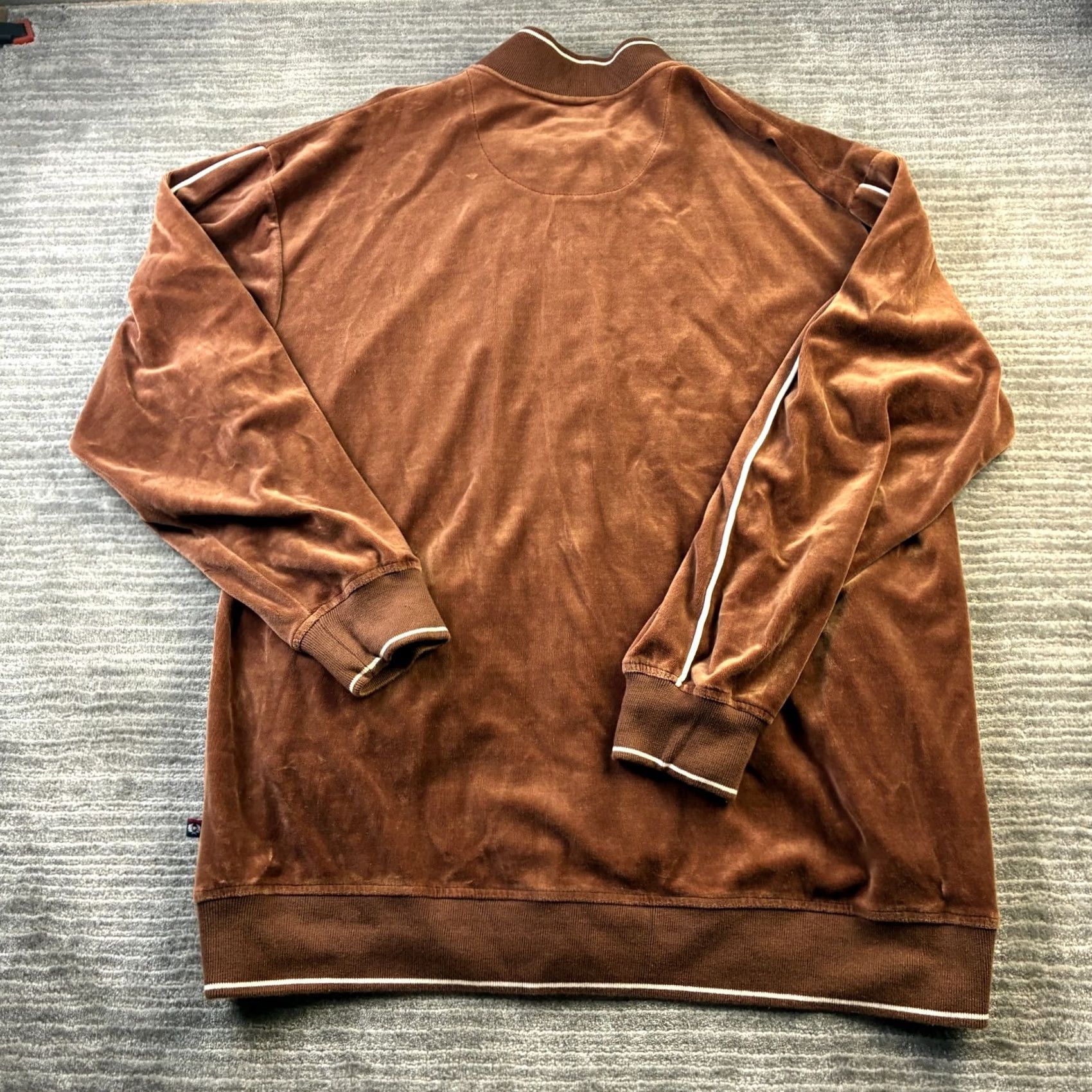 Phat Farm VINTAGE Phat Farm Jacket Mens 2XL Brown Velour Full Zip Bomber Y2K Baggy Jacket Size US XXL / EU 58 / 5 - 2 Thumbnail