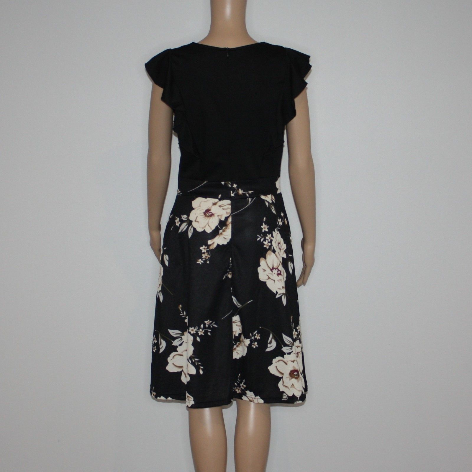 Other IHOT Vintage Ruffle Floral Flared A-line Party Dress NWT Size M / US 6-8 / IT 42-44 - 5 Thumbnail