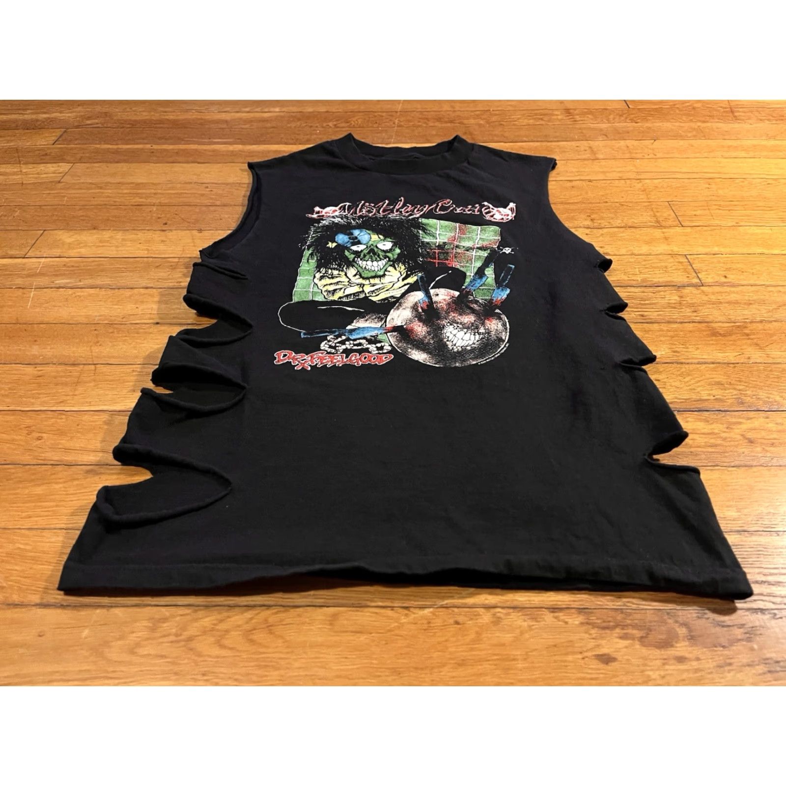 Vintage VINTAGE Motley Crue Dr. Feelgood Shirt Women’s Small Black Winterland 80s Funny Horror Music Retro Rock Men/Women Size S / US 4 / IT 40 - 2 Thumbnail