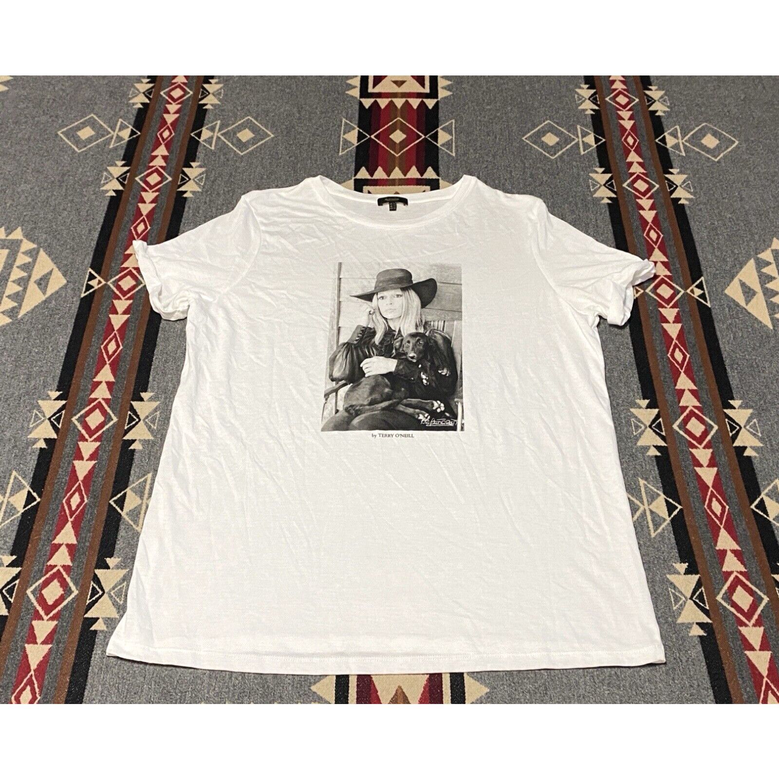 image of Massimo Dutti Brigitte Bardot T-Shirt Limited Ed Size S Unisex White T77, Men's
