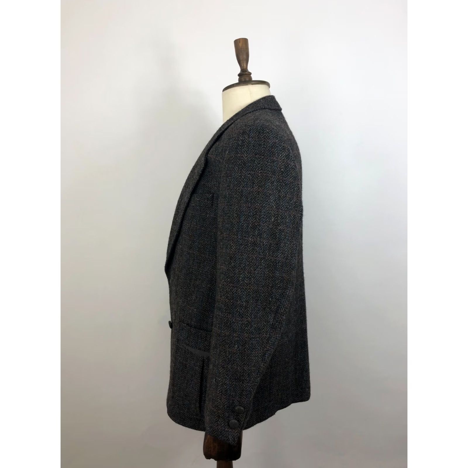 Harris Tweed Harris Tweed Blazer Pure New Wool Men Gray Classic Size 44L - 2 Thumbnail