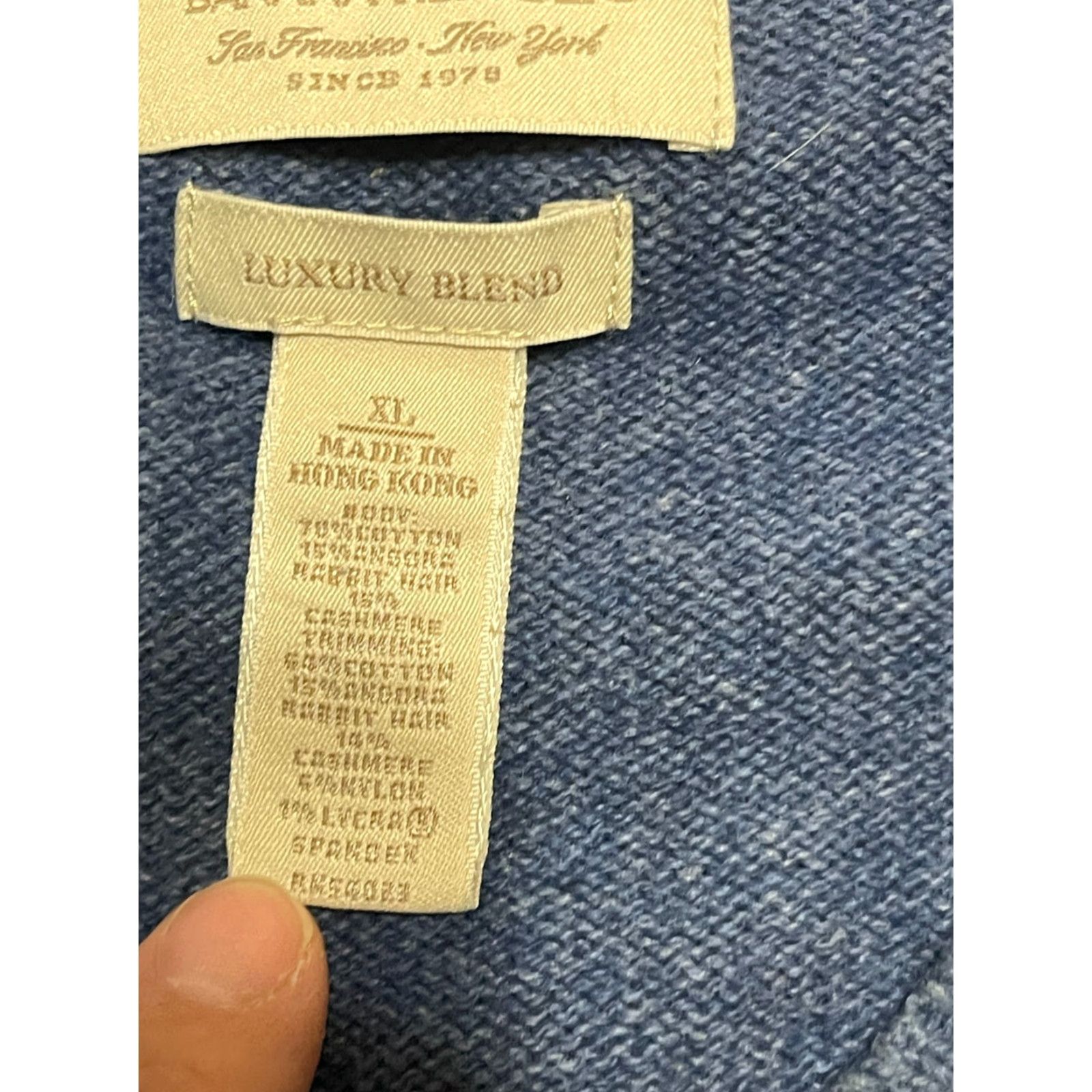 Banana Republic Banana Republic Sweater, Women's XL, Blue, Pullover, Long Sleeve, Luxury Blend, Regular Fit, Casual, Fall, Spring, Summer, Women Size XL / US 12-14 / IT 48-50 - 5 Thumbnail