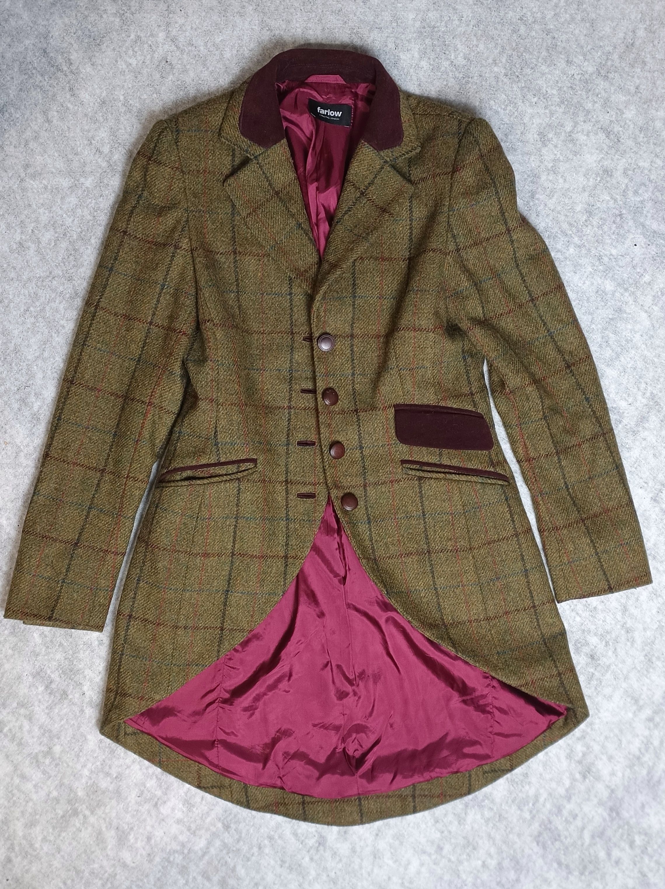 Hunter Farlow 9 Pall Mall London Tweed Wool Farm Hunt Jacket UK8 Size S / US 4 / IT 40 - 5 Thumbnail
