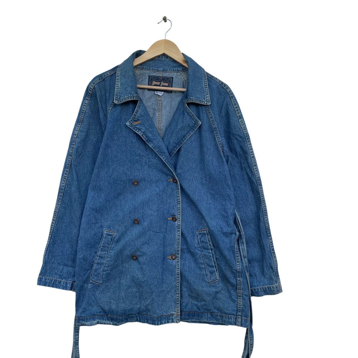 Guess 💥Vintage Guess Jeans Belted Denim Jacket Made In Usa Size M / US 6-8 / IT 42-44 - 1 Thumbnail