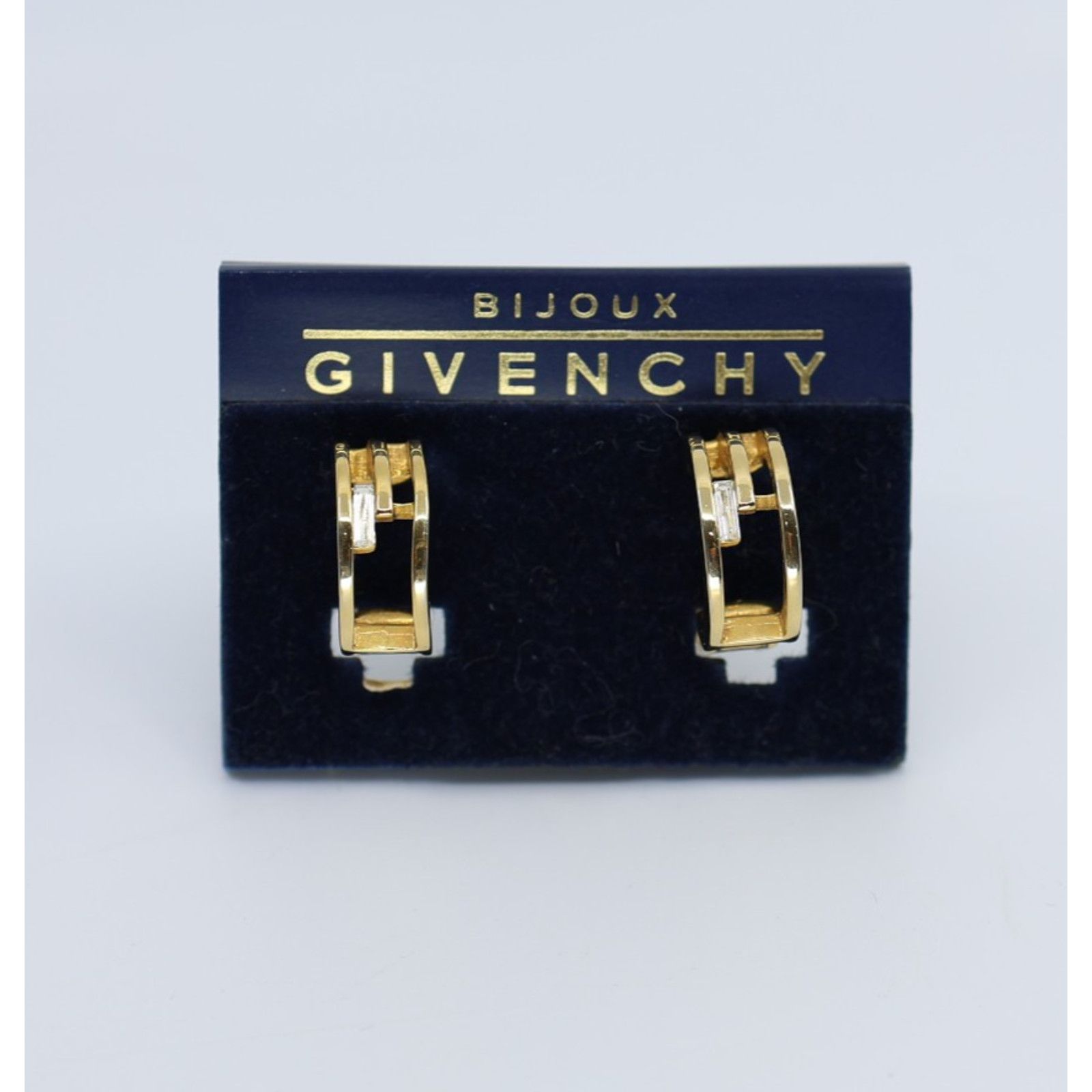 Givenchy A5 Vintage GIVENCHY Bijoux G LOGO Gold Tone Crystal Earrings Size ONE SIZE - 1 Thumbnail