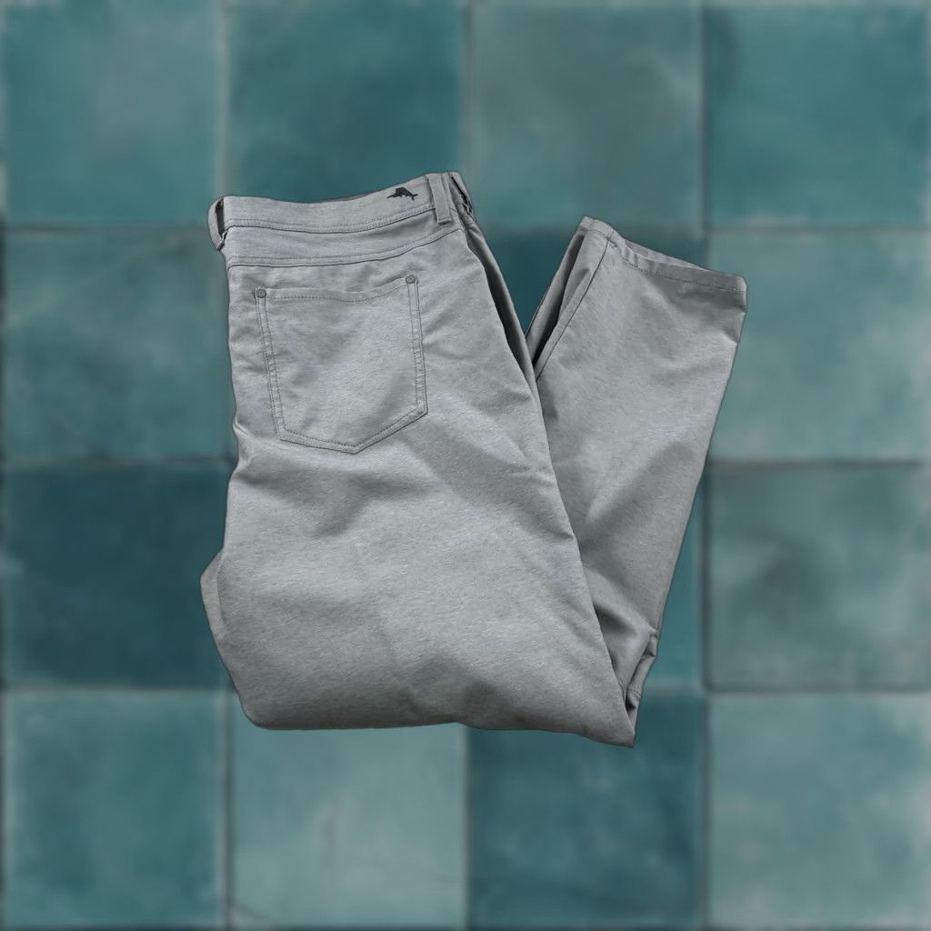 Tommy Bahama Pants Mens 38 Gray On Par Islandzone Performance Stretch Golf Chino