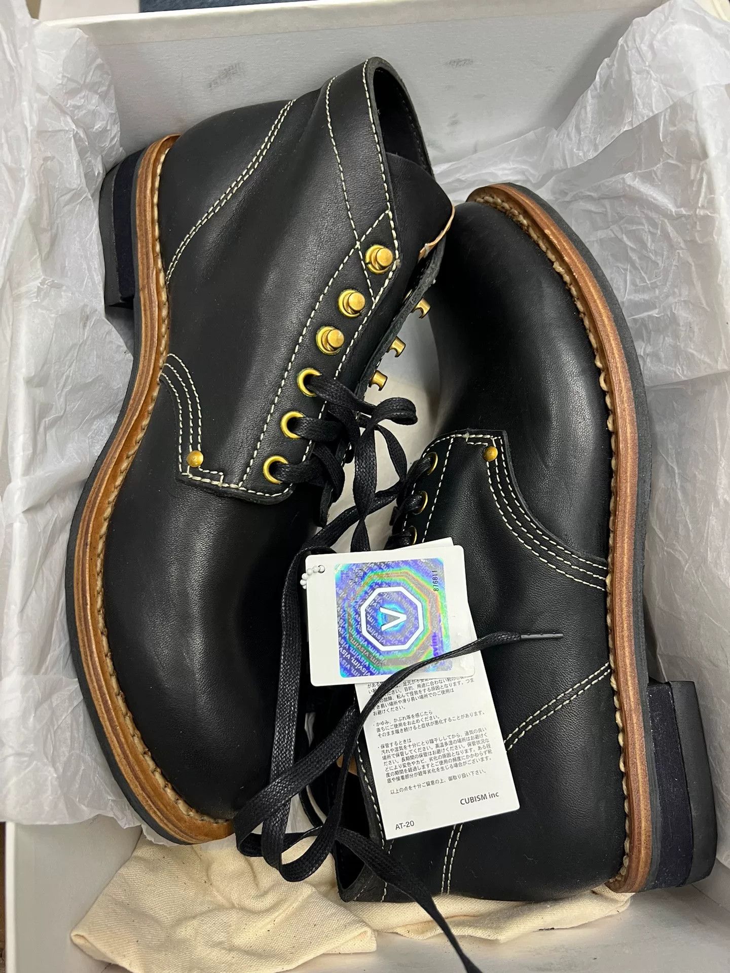 visvim brigadier boots folk in black