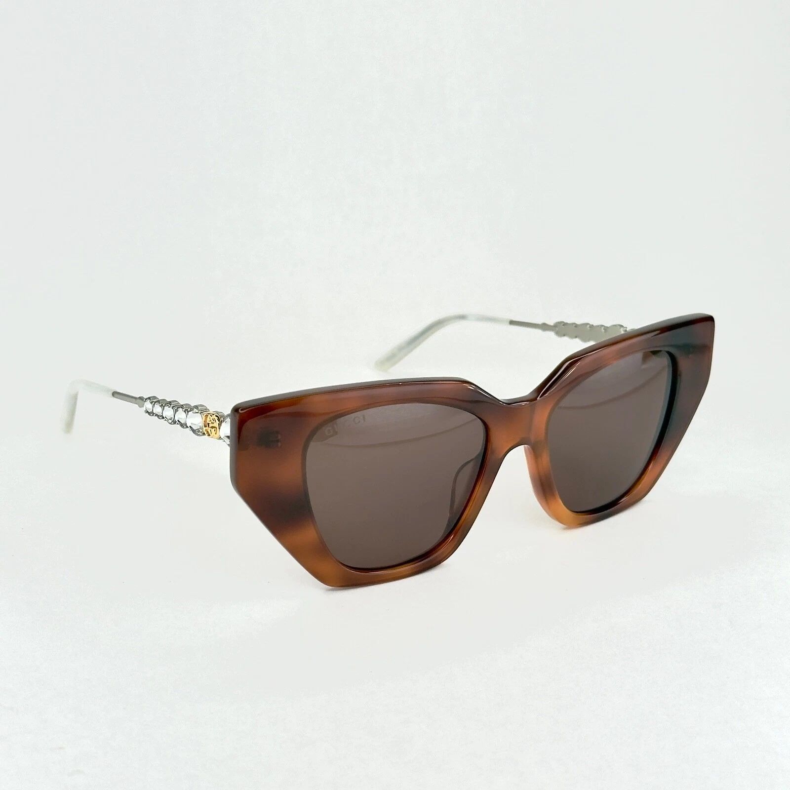 Gucci GUCCI GG0641S STAR 0641 Silver Brown Stud Sunglasses 003 Size ONE SIZE - 5 Thumbnail