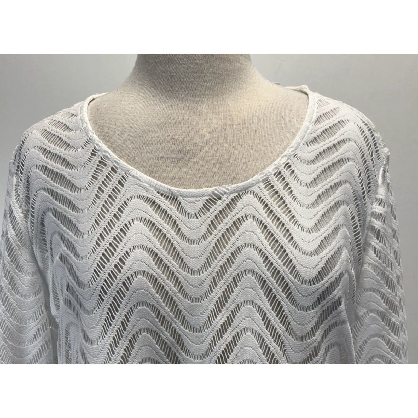 Vintage NEW Chicos Alexis Lace Top Shirt Sz 3 US X-Large White Semi Sheer Size XL / US 12-14 / IT 48-50 - 5 Thumbnail