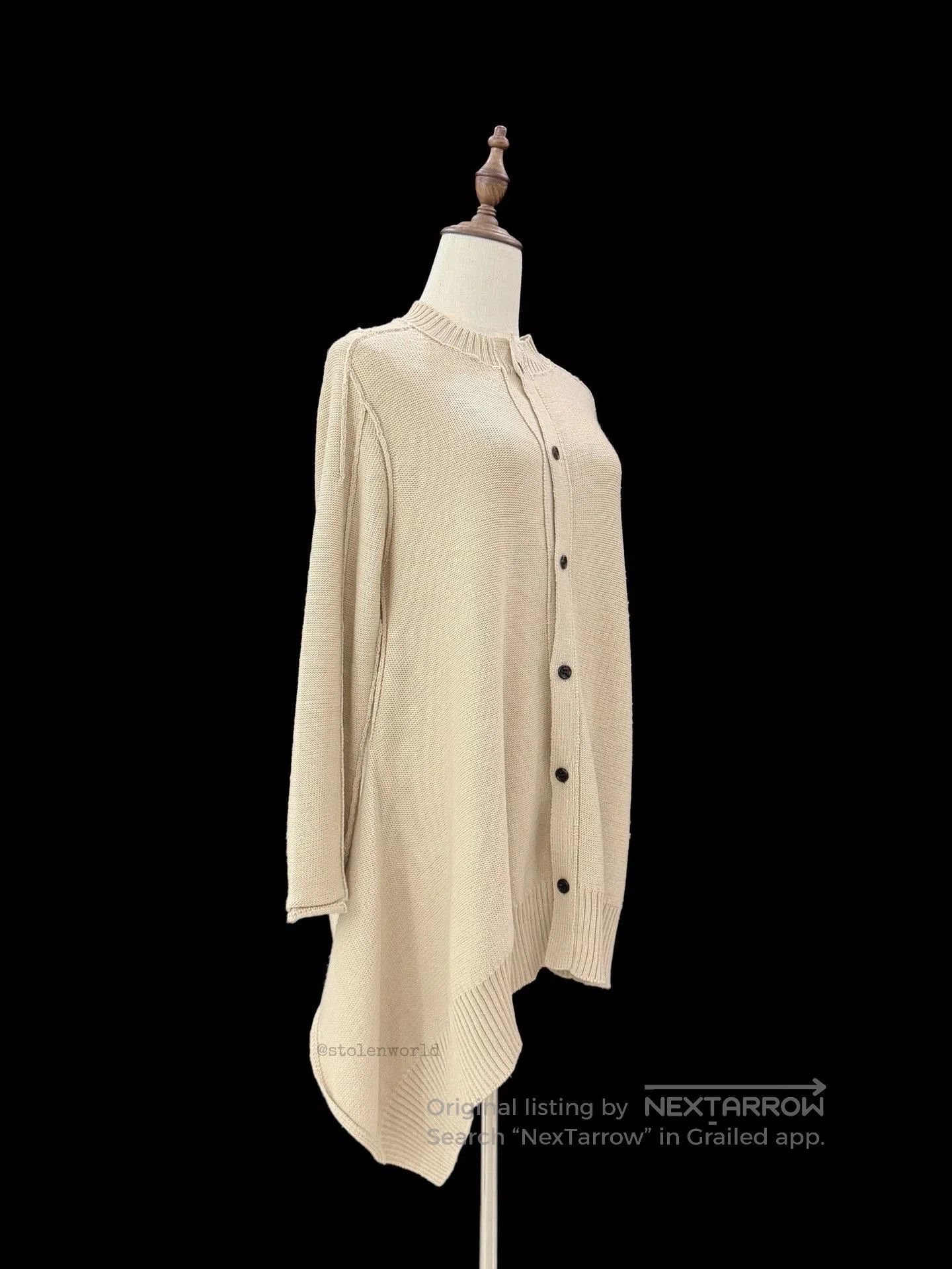 Y's Yohji Yamamoto Y's Asymmetric Hem Wool Cardigan. Size M / US 6-8 / IT 42-44 - 9 Thumbnail