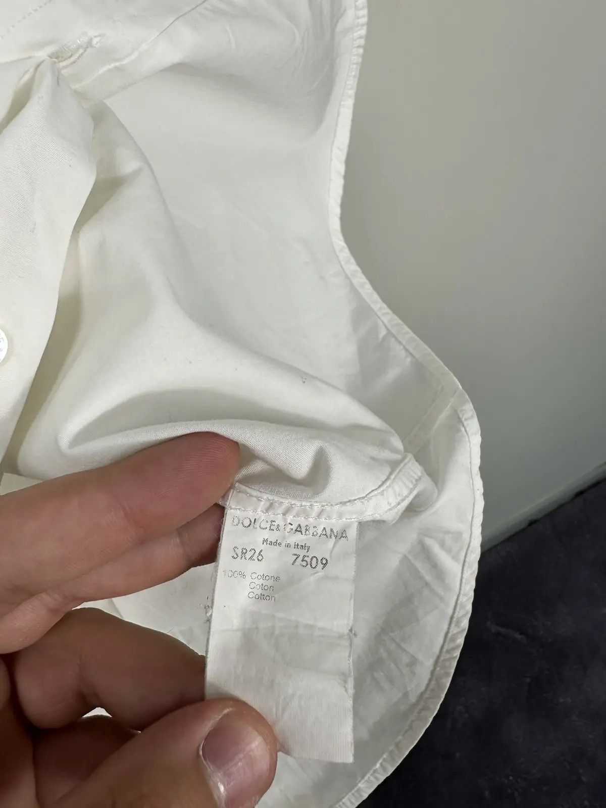 Dolce & Gabbana × Vintage Vintage Dolce & Gabbana Men's White Button Up Dress Shirt Size US M / EU 48-50 / 2 - 8 Thumbnail