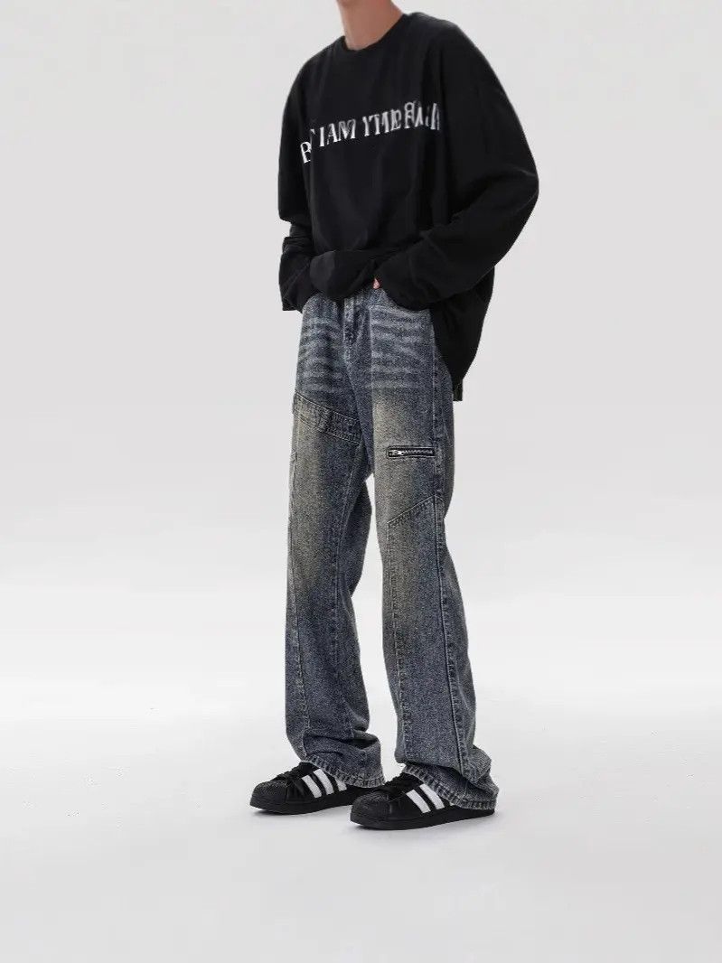 Japanese Brand × Jean Retro loose high street zipper jeans Size US 32 / EU 48 - 4 Thumbnail