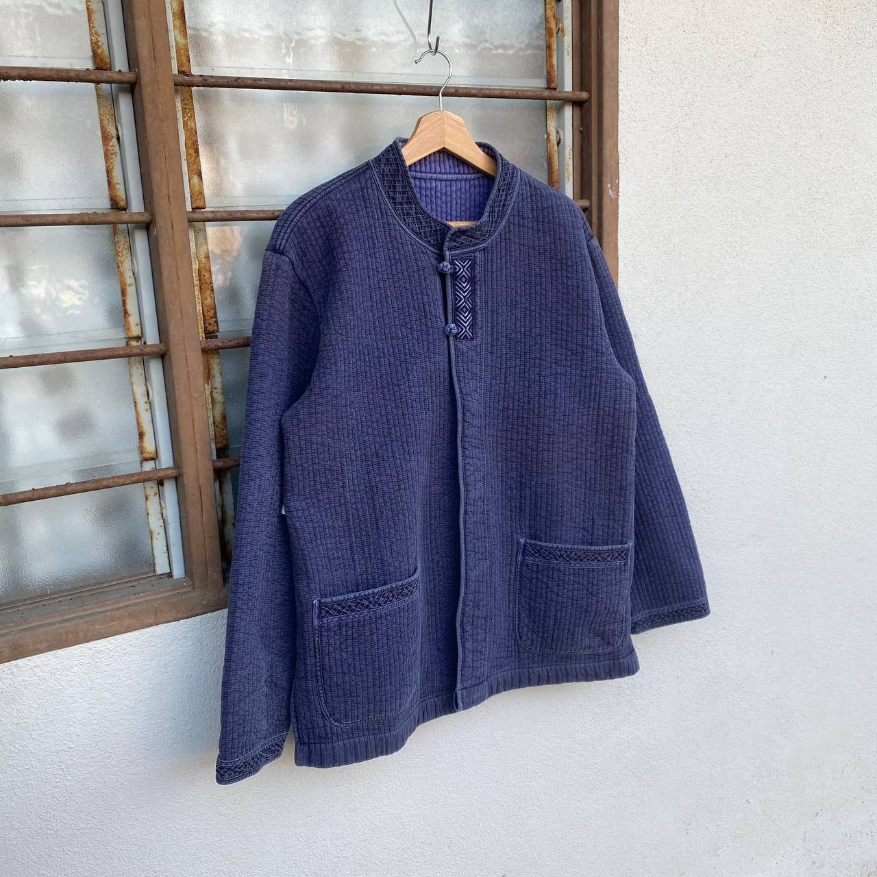 Japanese Brand 90s Vintage Japanese Indigo Blue Quilted KungFu Chore Jacket Size US L / EU 52-54 / 3 - 4 Thumbnail