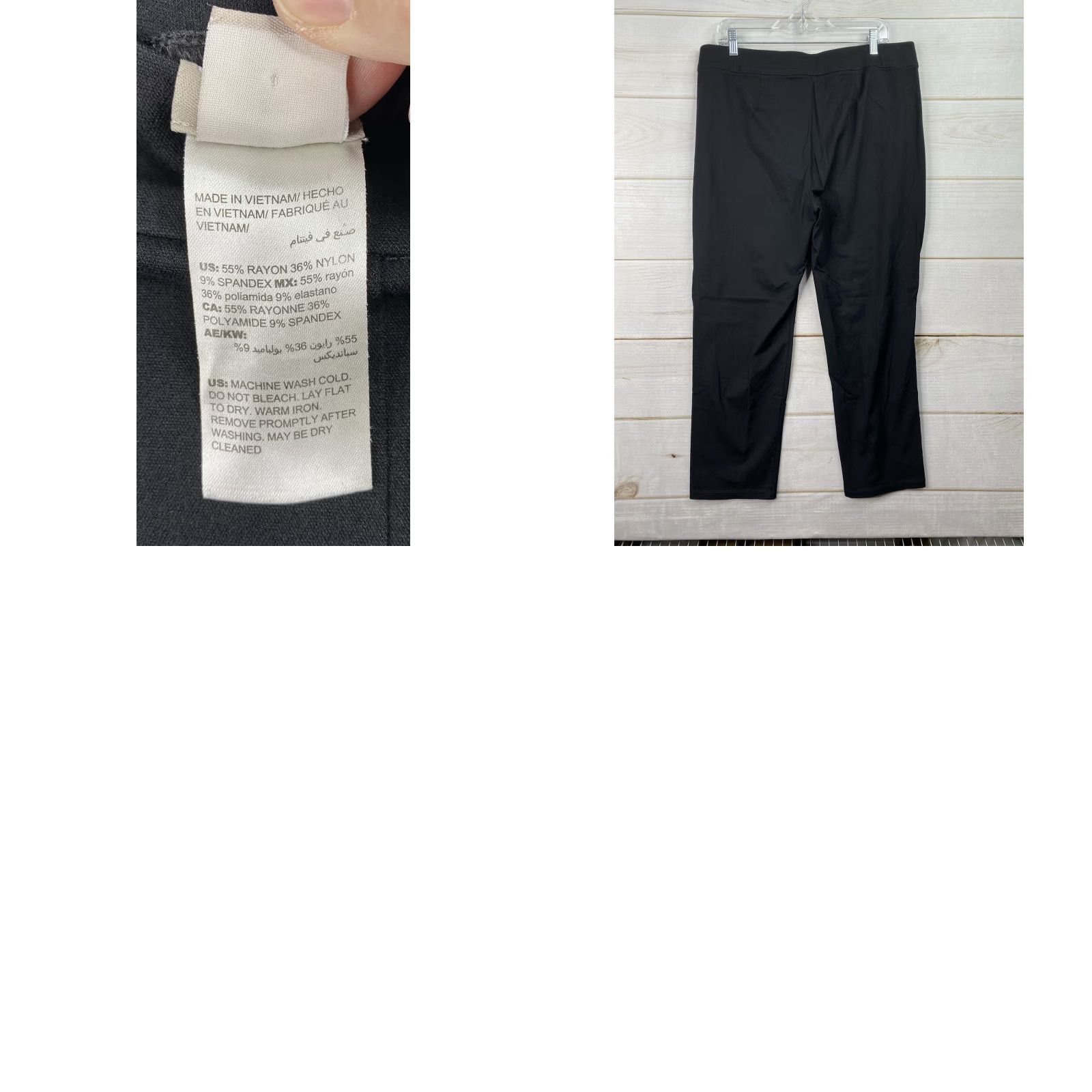Vintage Chicos Black Ponte Knit Travel Pants Womens 3 XL 16 Ankle Pockets Pull On Size 40" / US 18 - 8 Thumbnail