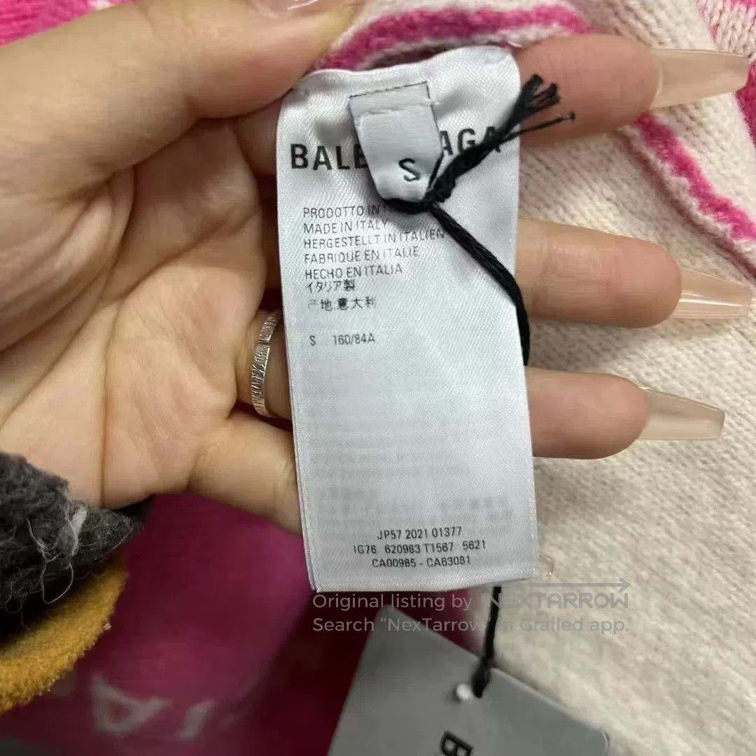 Balenciaga Balenciaga Pink Logo Print Crewneck Sweater. Size US S / EU 44-46 / 1 - 4 Thumbnail