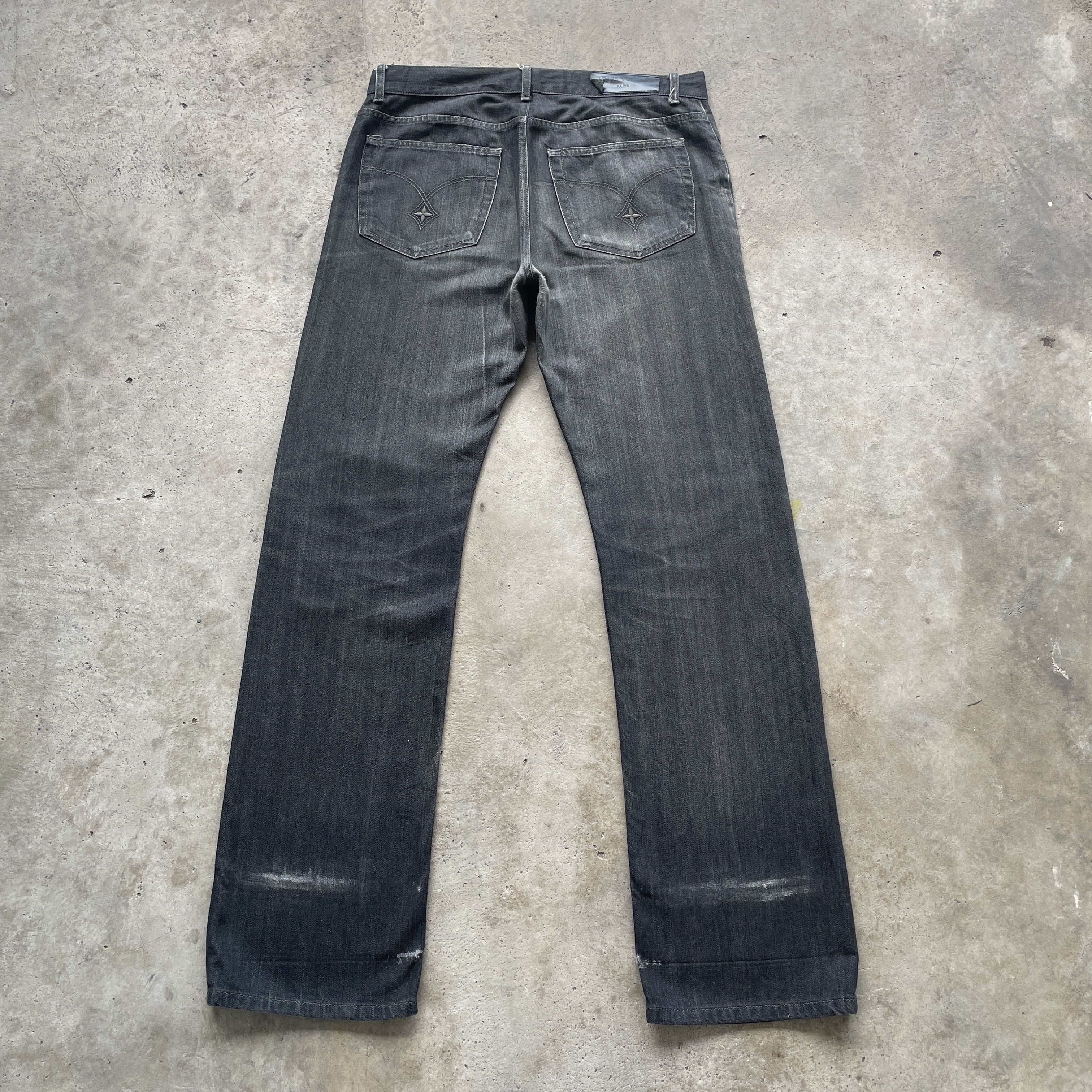 Louis Vuitton W35 VINTAGE LV LOUIS VUITTON PARIS BLACK FADED JEANS PANTS Size US 35 - 16 Thumbnail